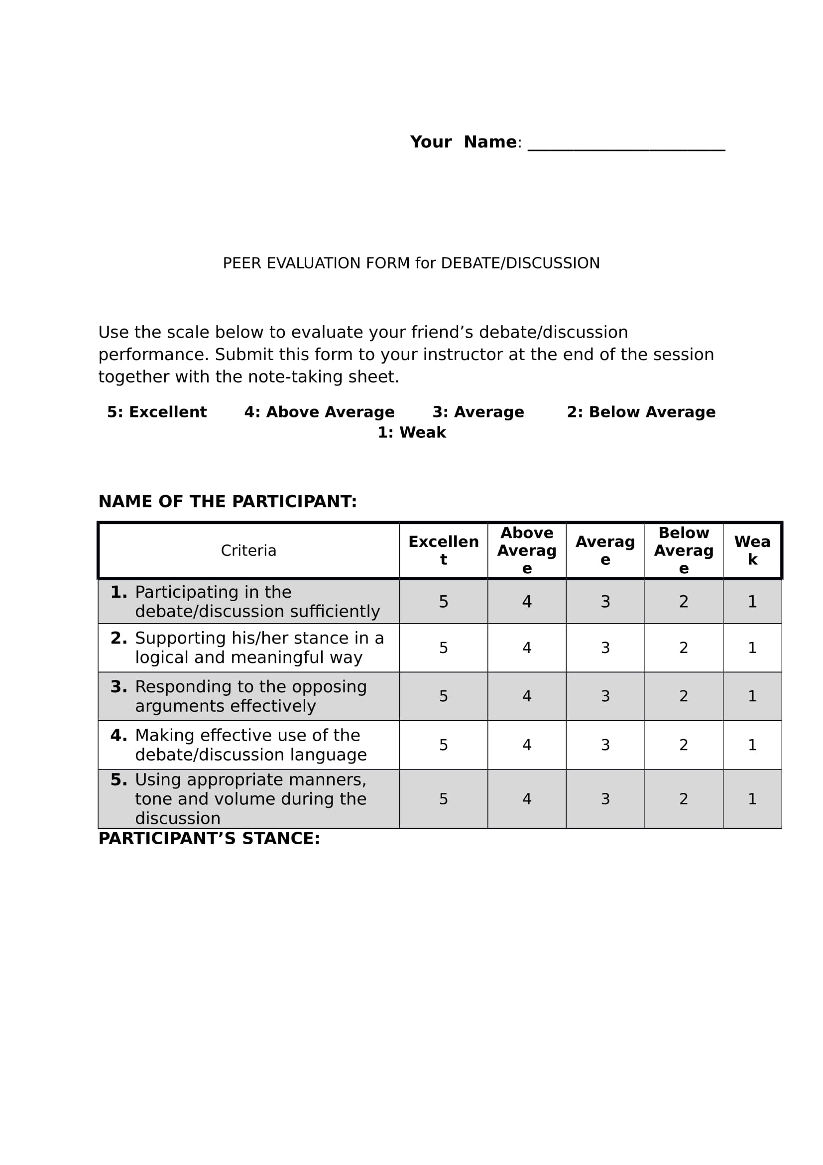 peer debate evaluation form 1