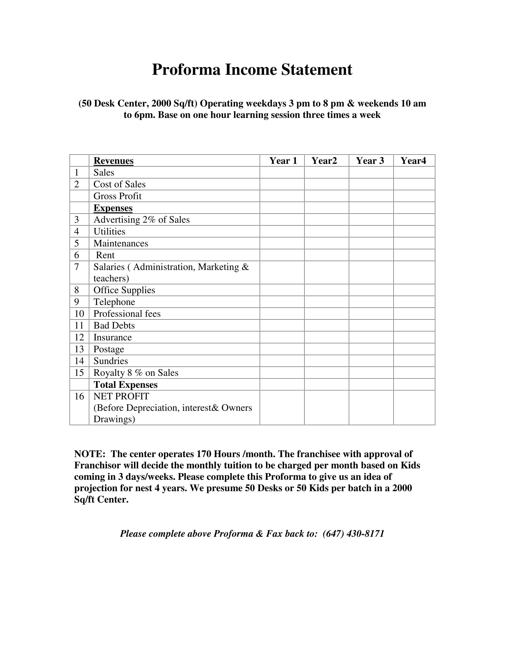 Free 30 Income Statement Forms In Pdf Ms Word 8319