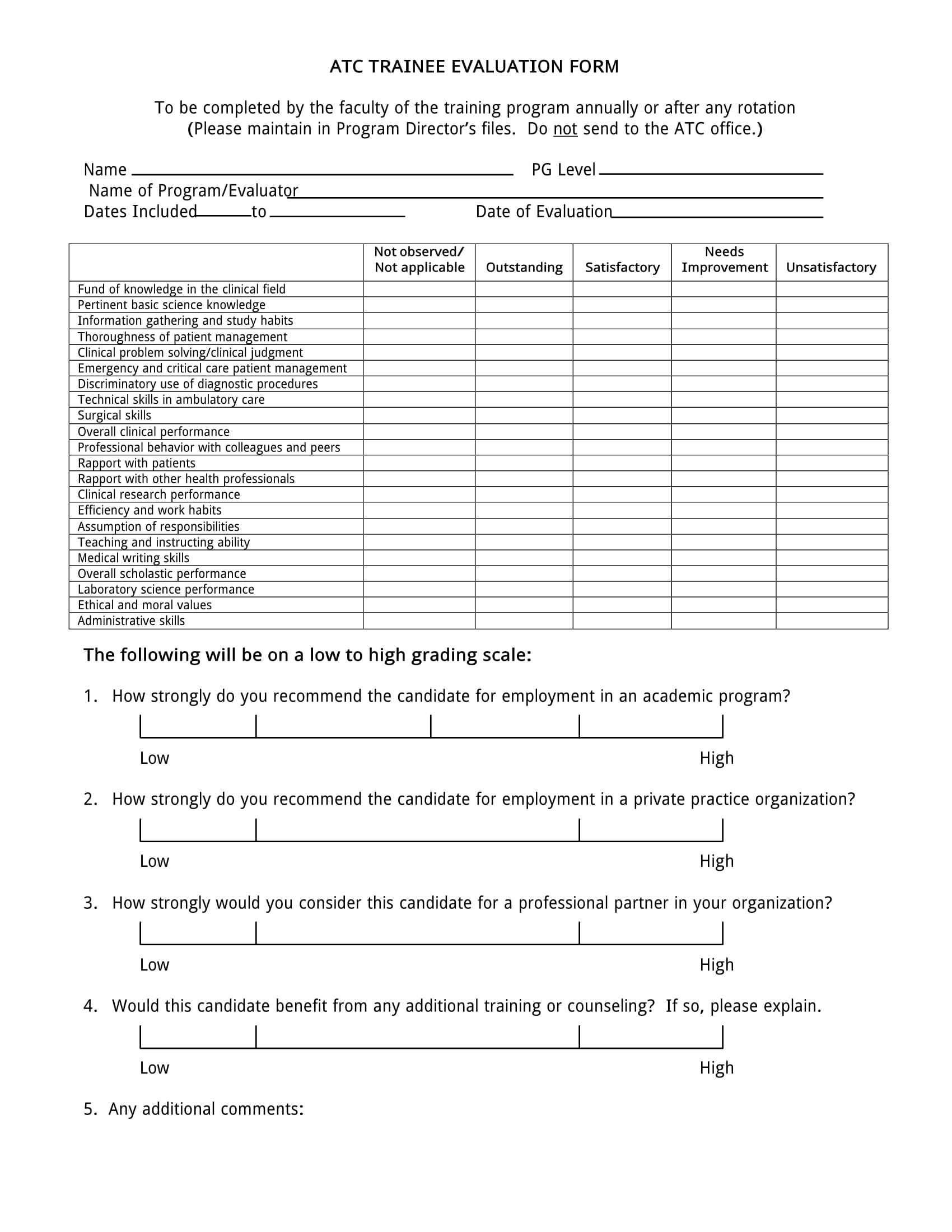 Training Evaluation Report Template