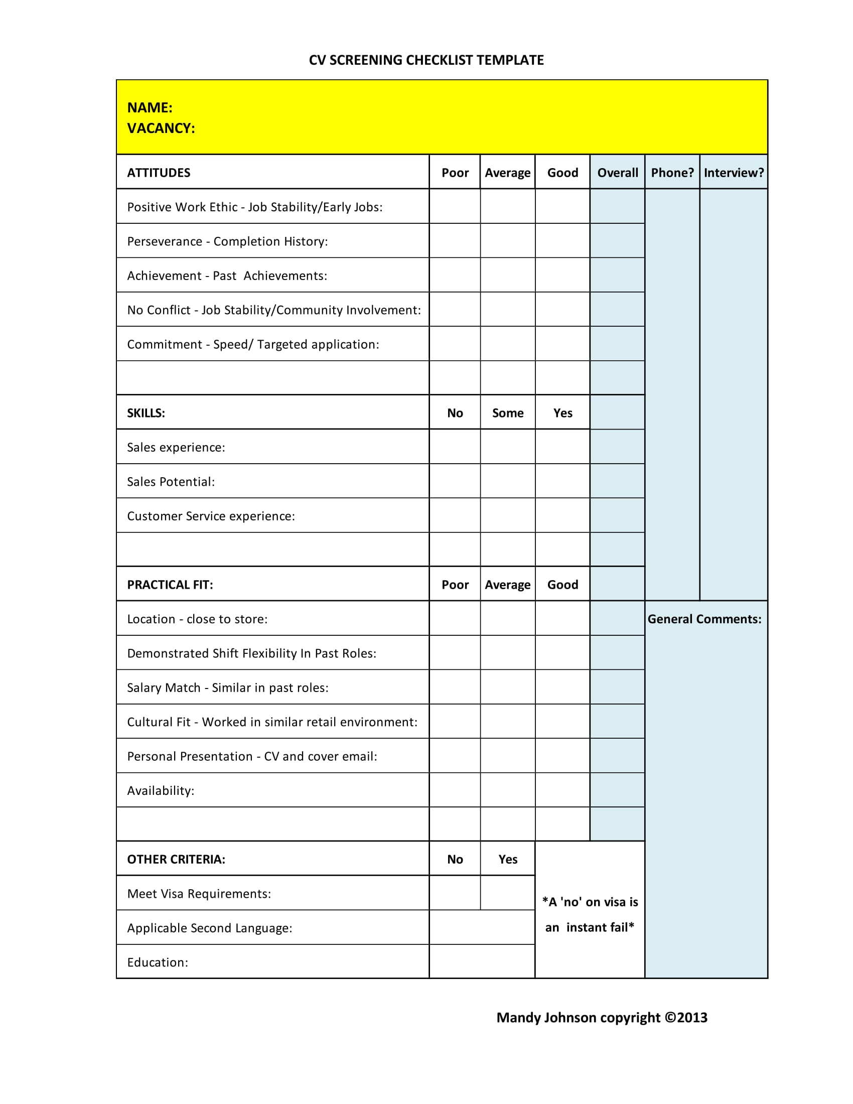 FREE 18+ Resume Evaluation Form Samples, PDF, MS Word, Google Docs