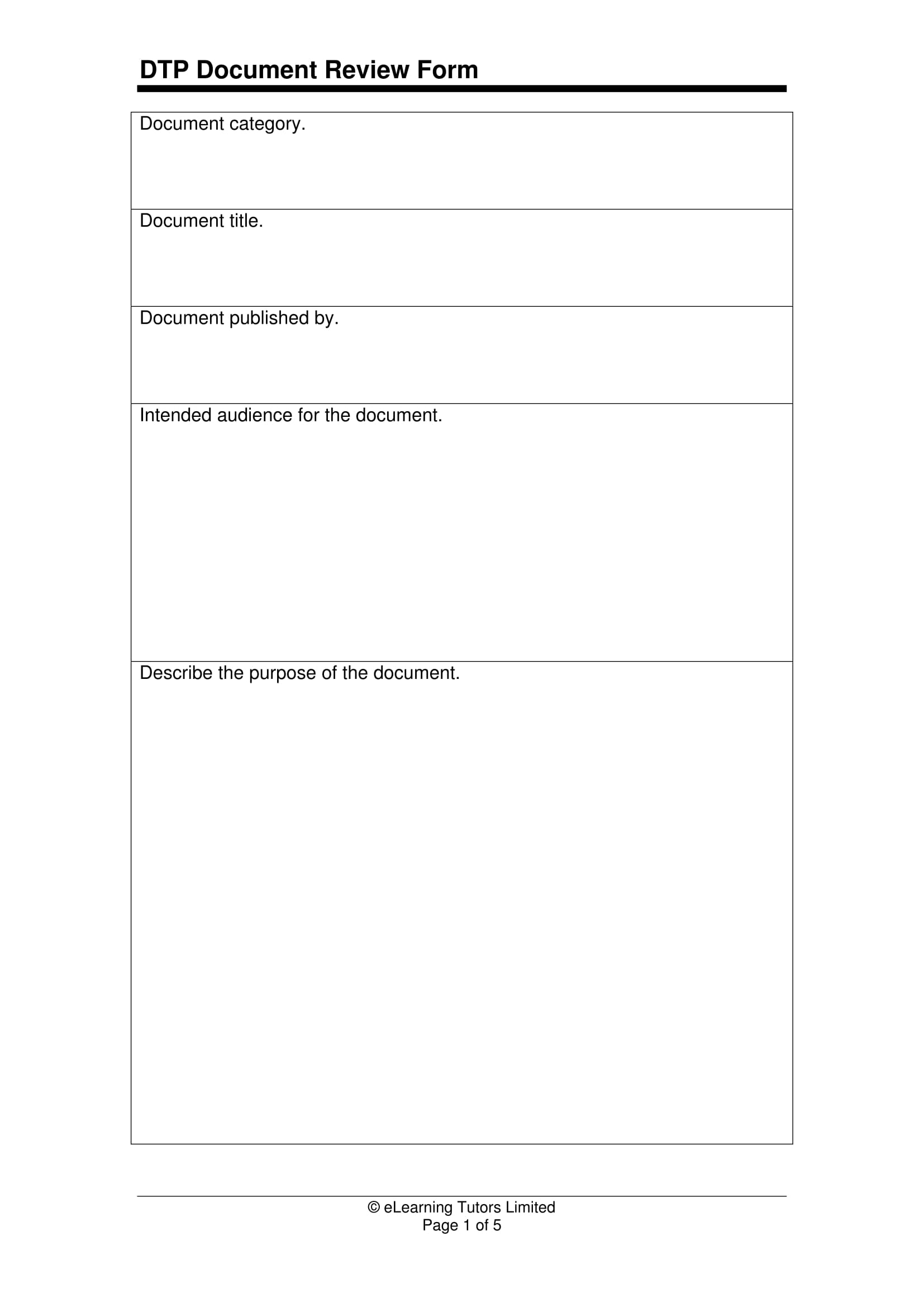 simple document review form 1