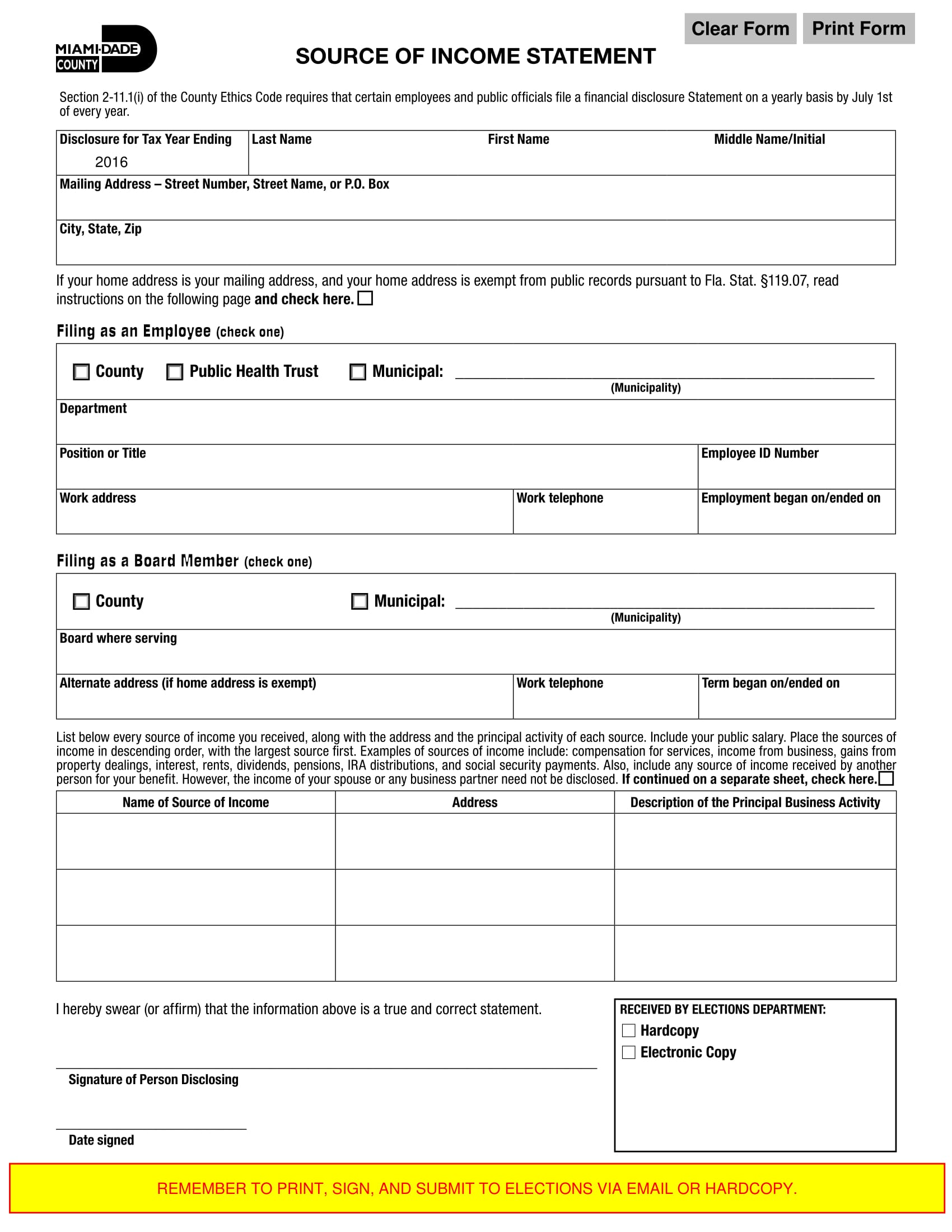 assignment of income form