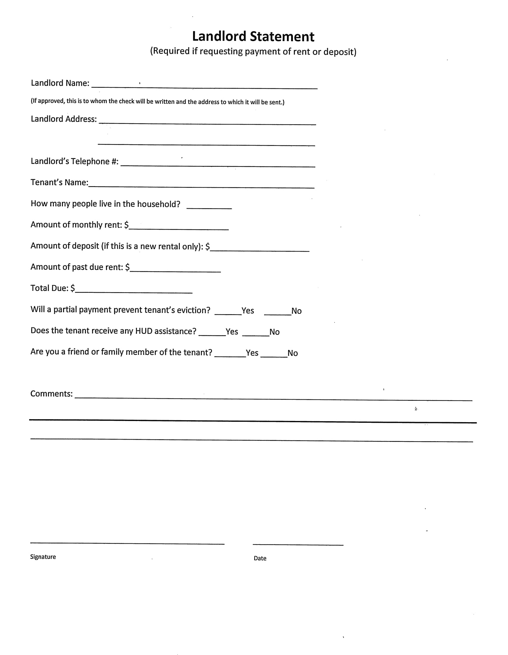 FREE 14 Landlord Statement Forms In PDF MS Word FREE 14 Landlord Statement Forms In PDF MS Word