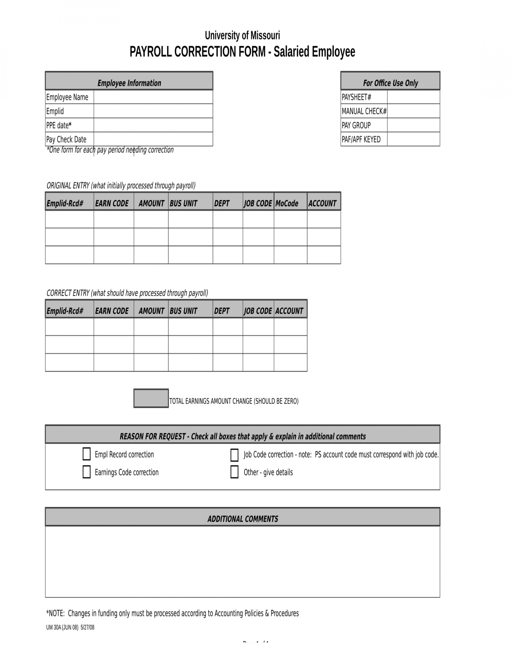 Free 14 Employee Correction Forms In Pdf 9027