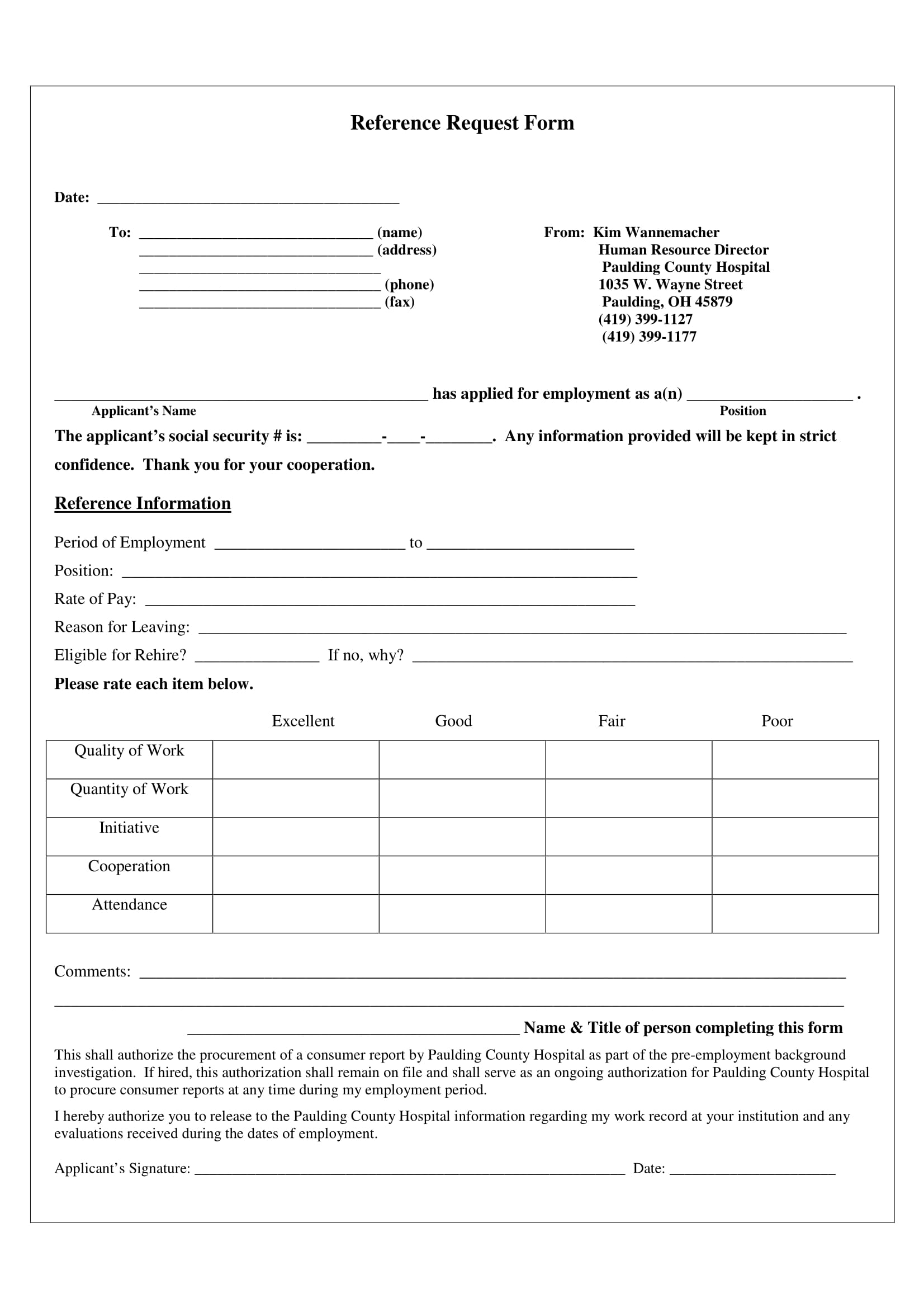 Reference Request Form In Word And Pdf Formats Gambaran 4194