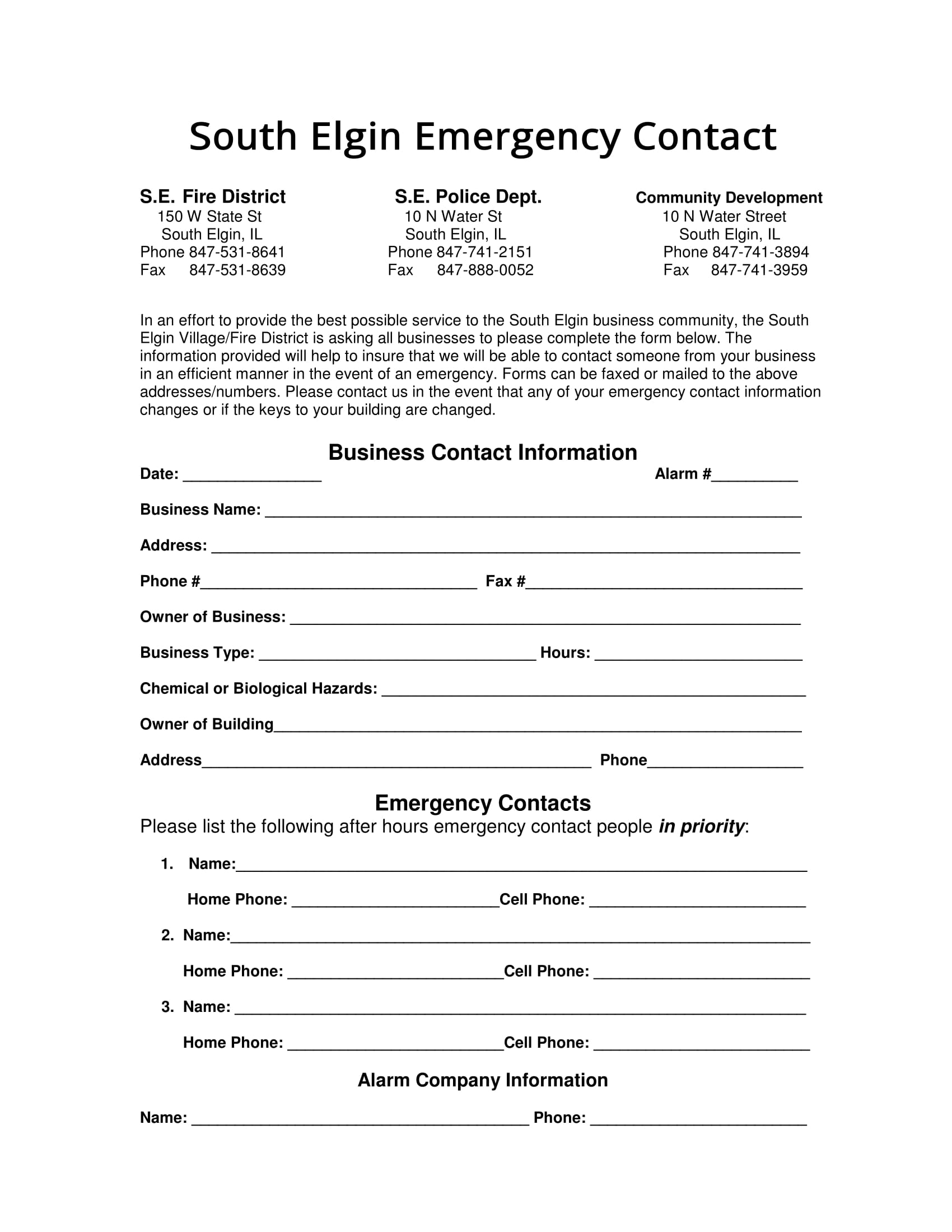 business contact information form 1