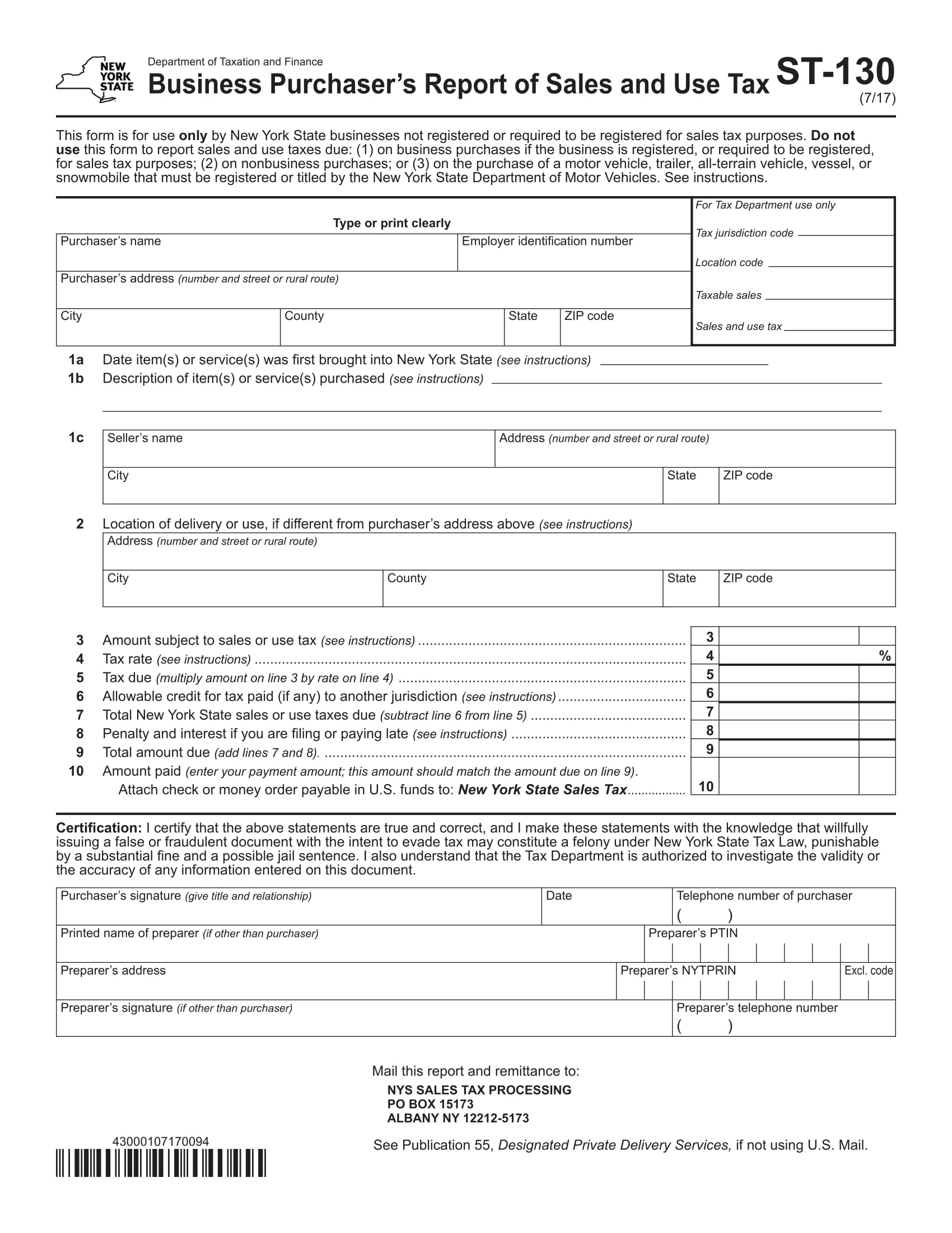 business purchaser’s sales report form 1