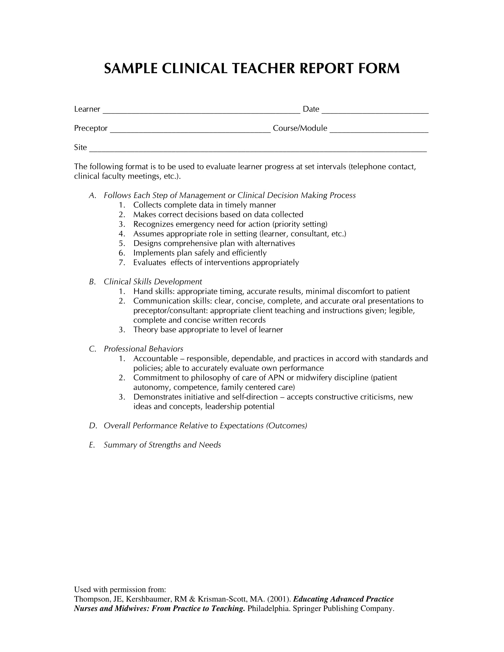 Pupil Report Template Atlanticcityaquarium