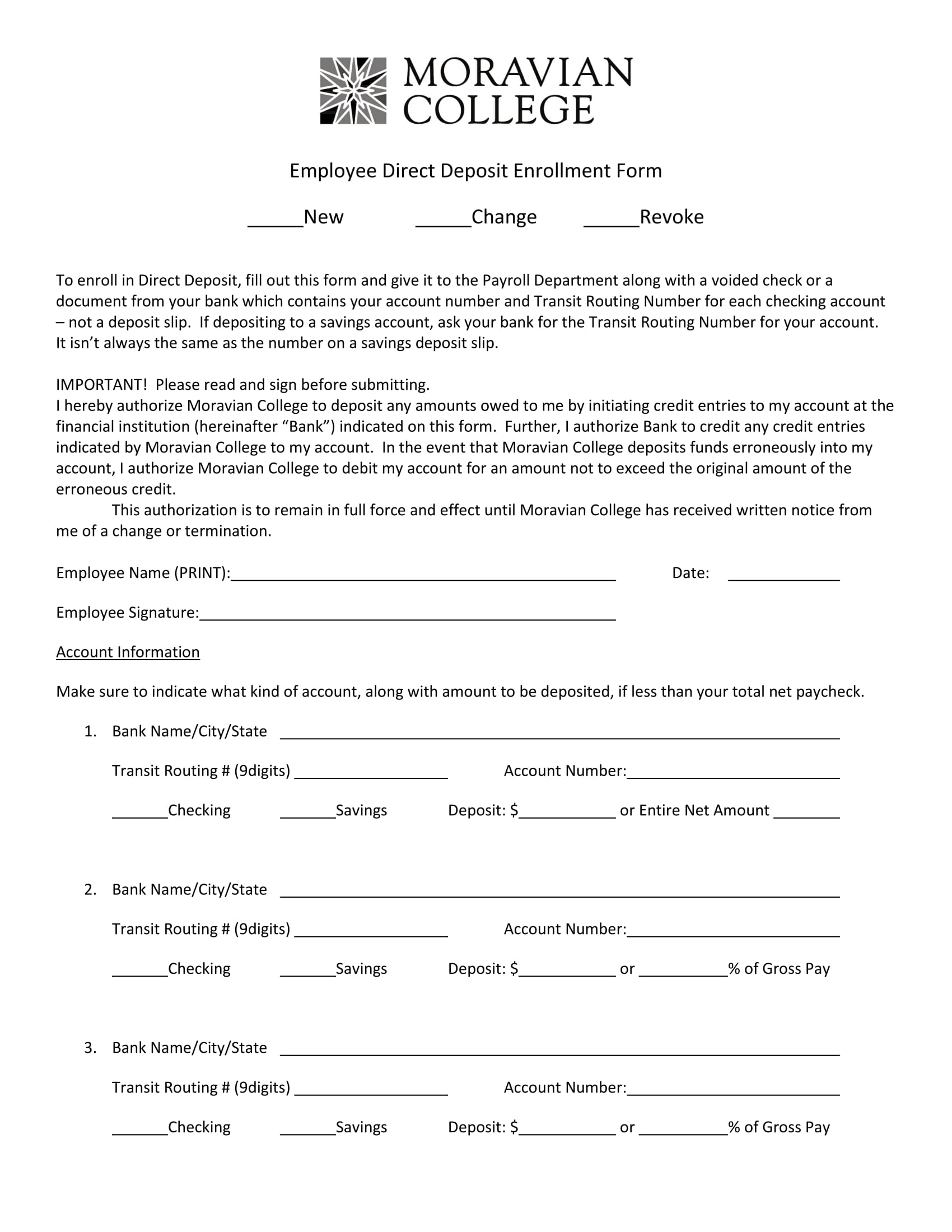 FREE 15+ Direct Deposit Enrollment Forms in MS Word | PDF | Excel