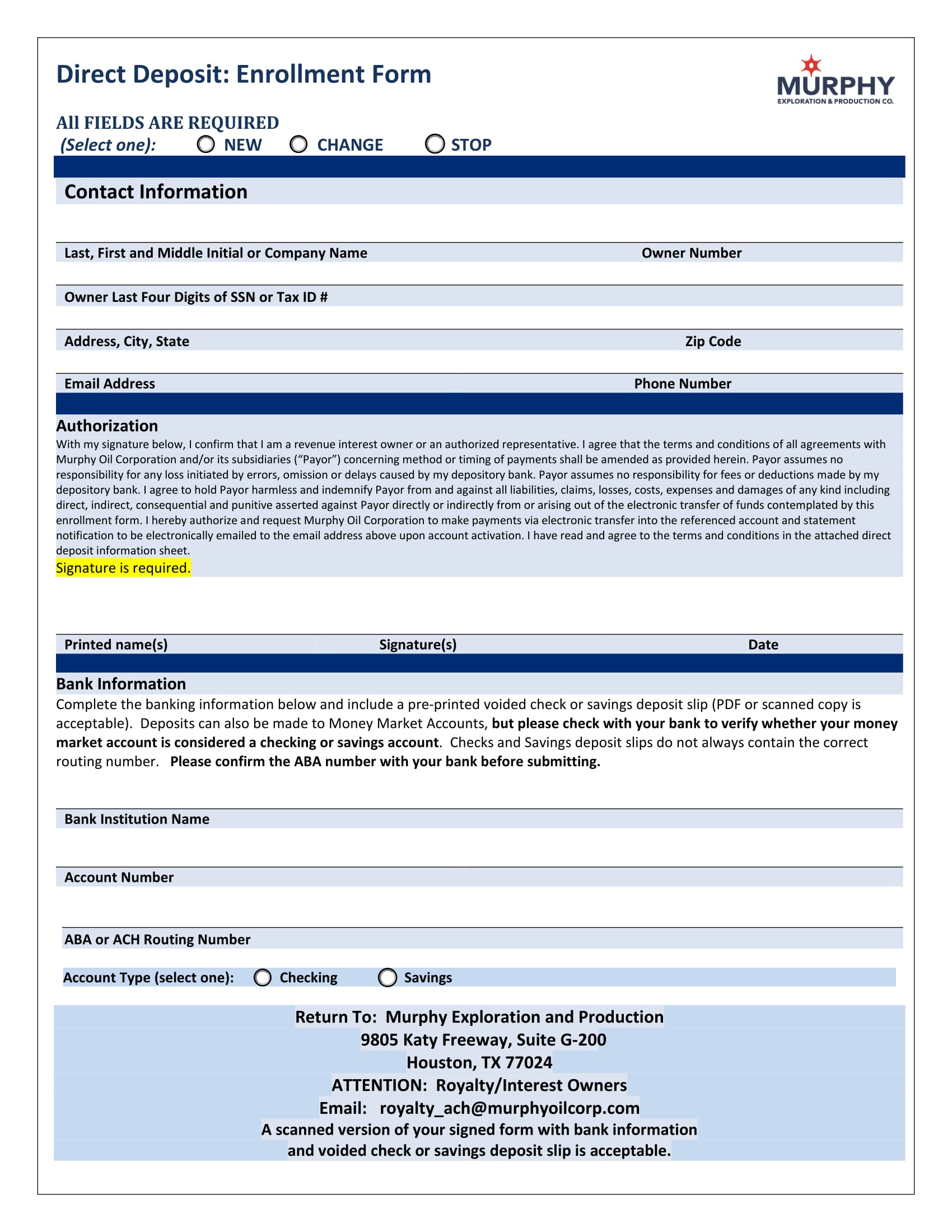 company direct deposit enrollment form 1