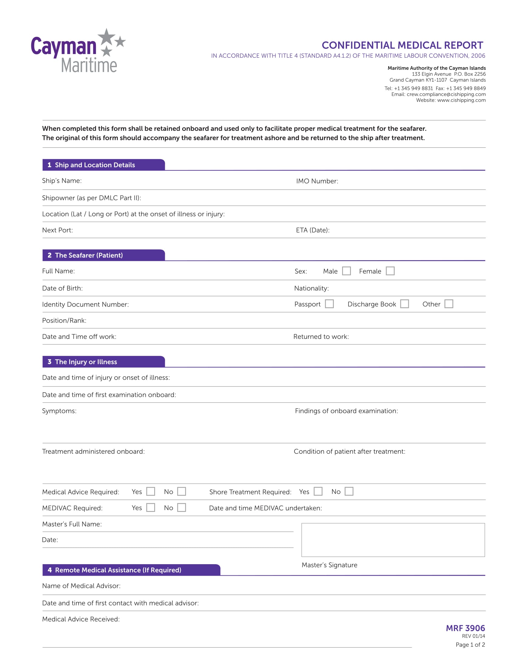 confidential medical report form 1