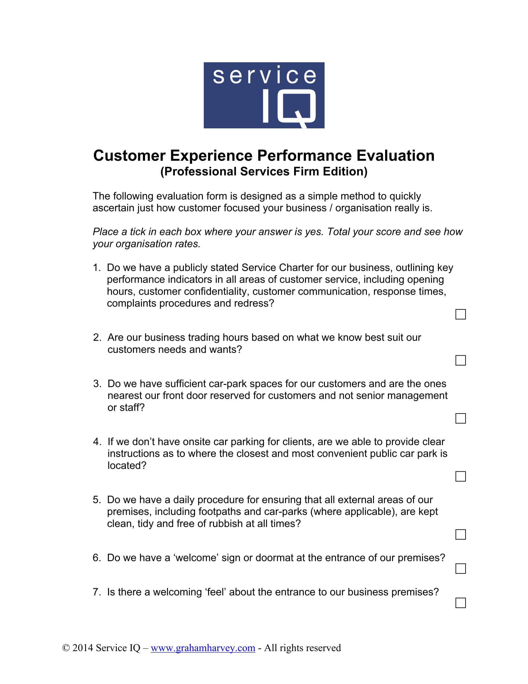 Customer Service Evaluation Examples