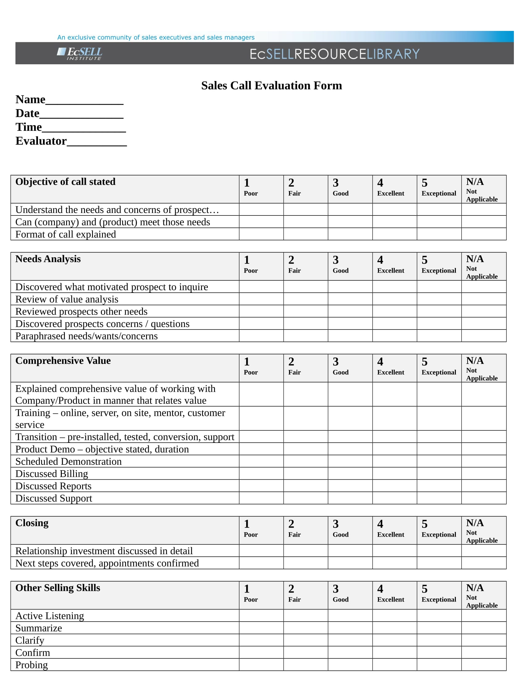 FREE 14  Customer Service Evaluation Forms in PDF