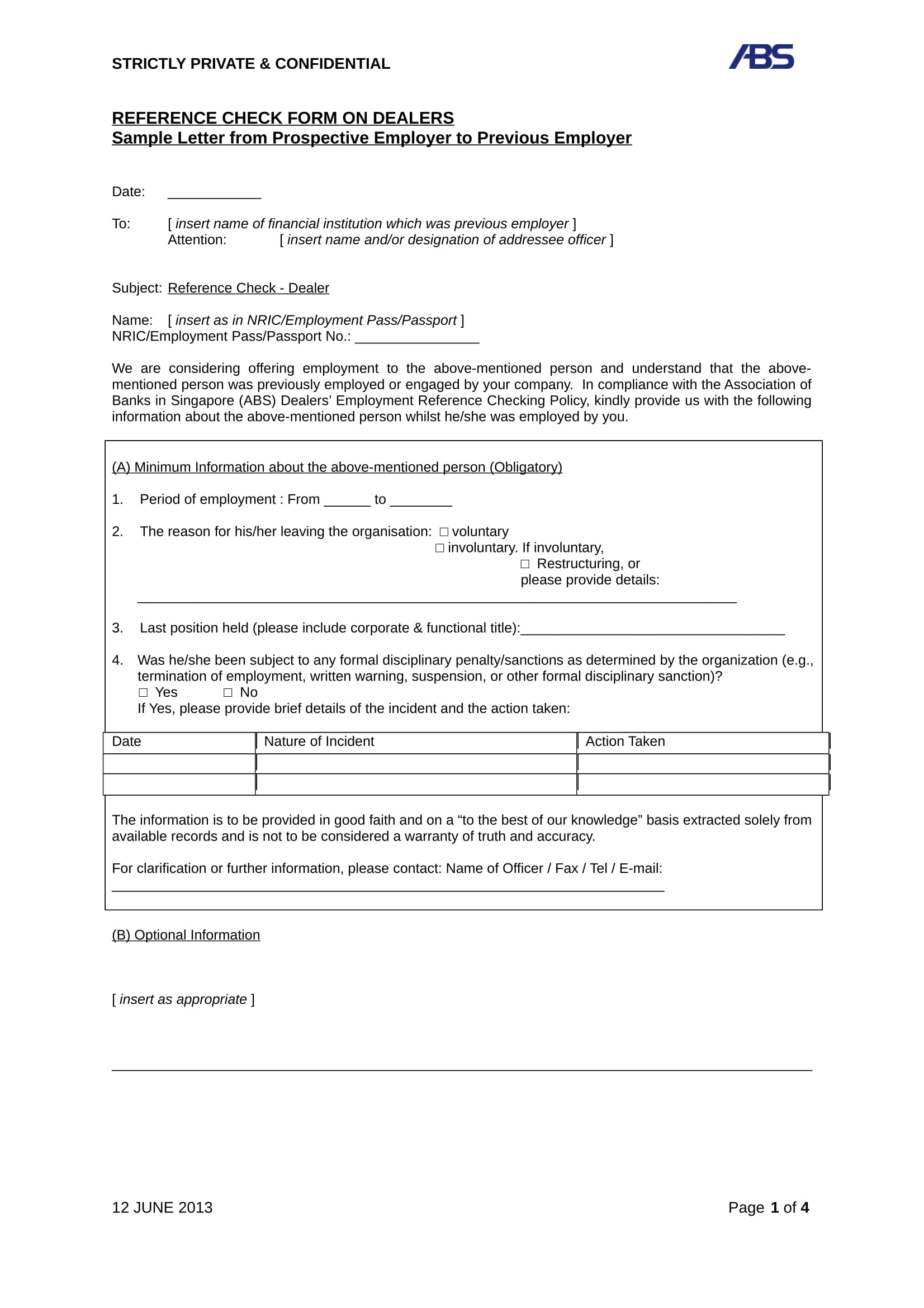 dealer reference check form 1