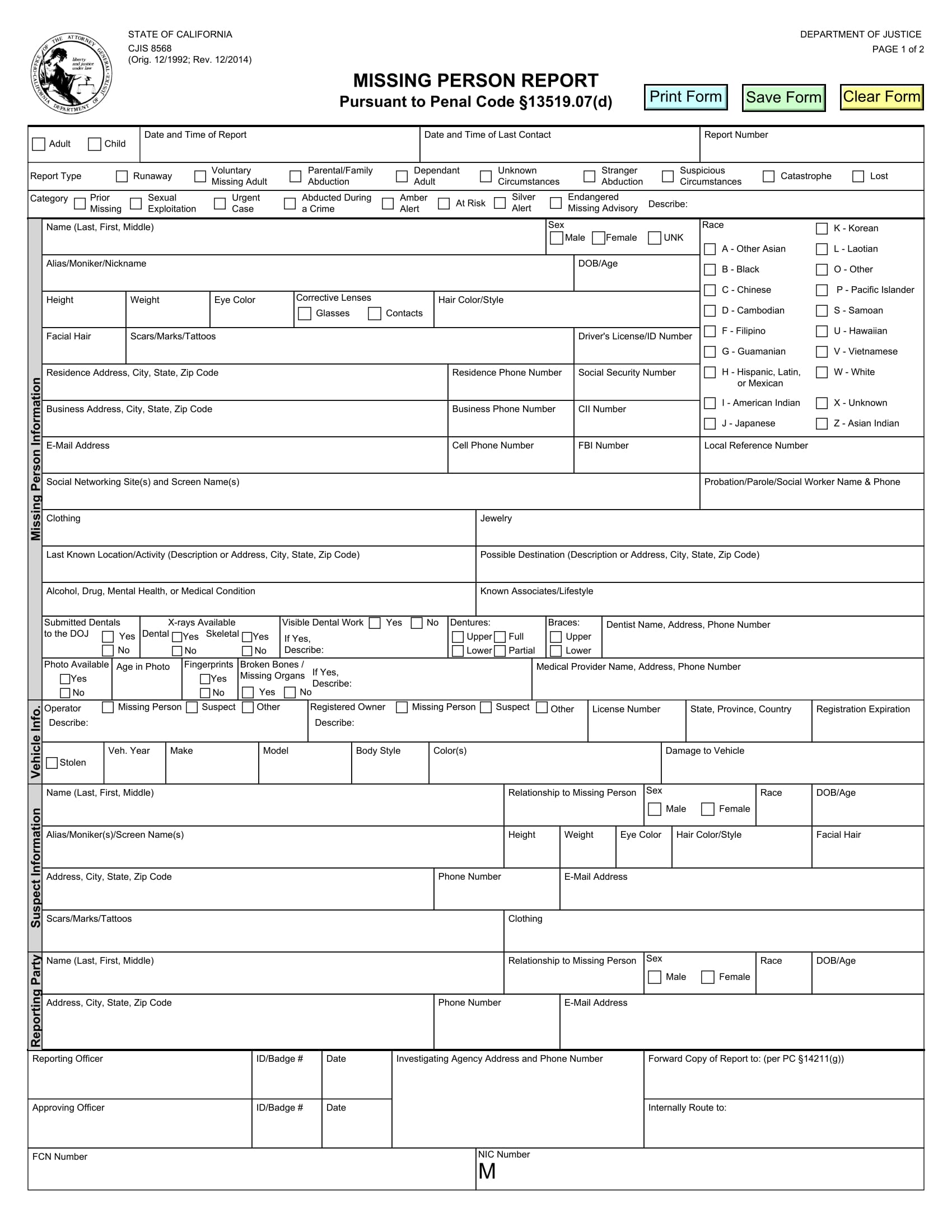 detailed missing report form 1