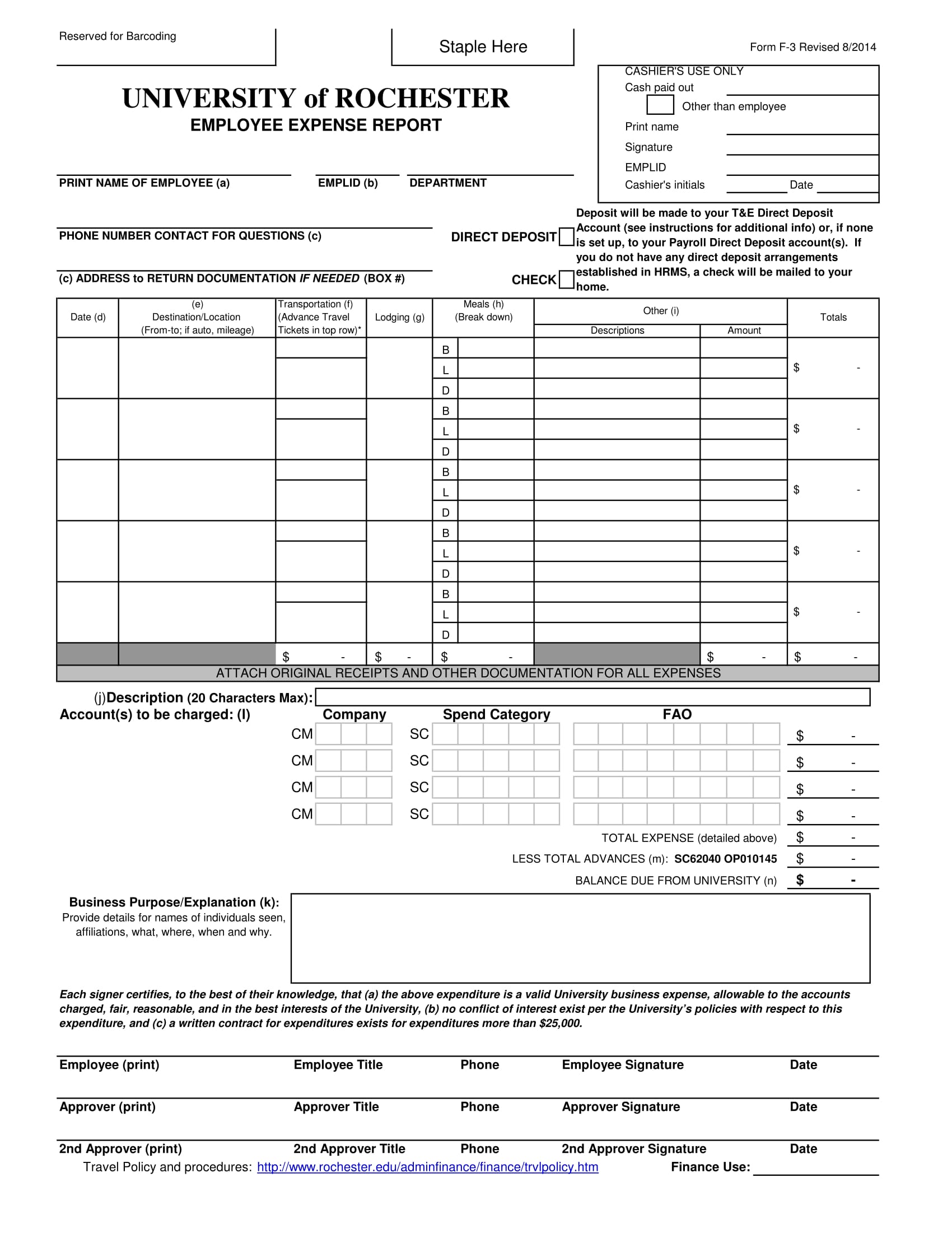 employee expense report form 1
