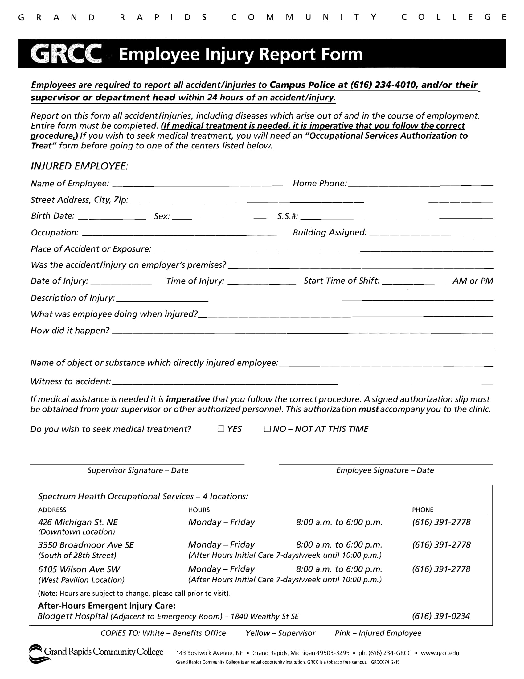 employee injury report form 1