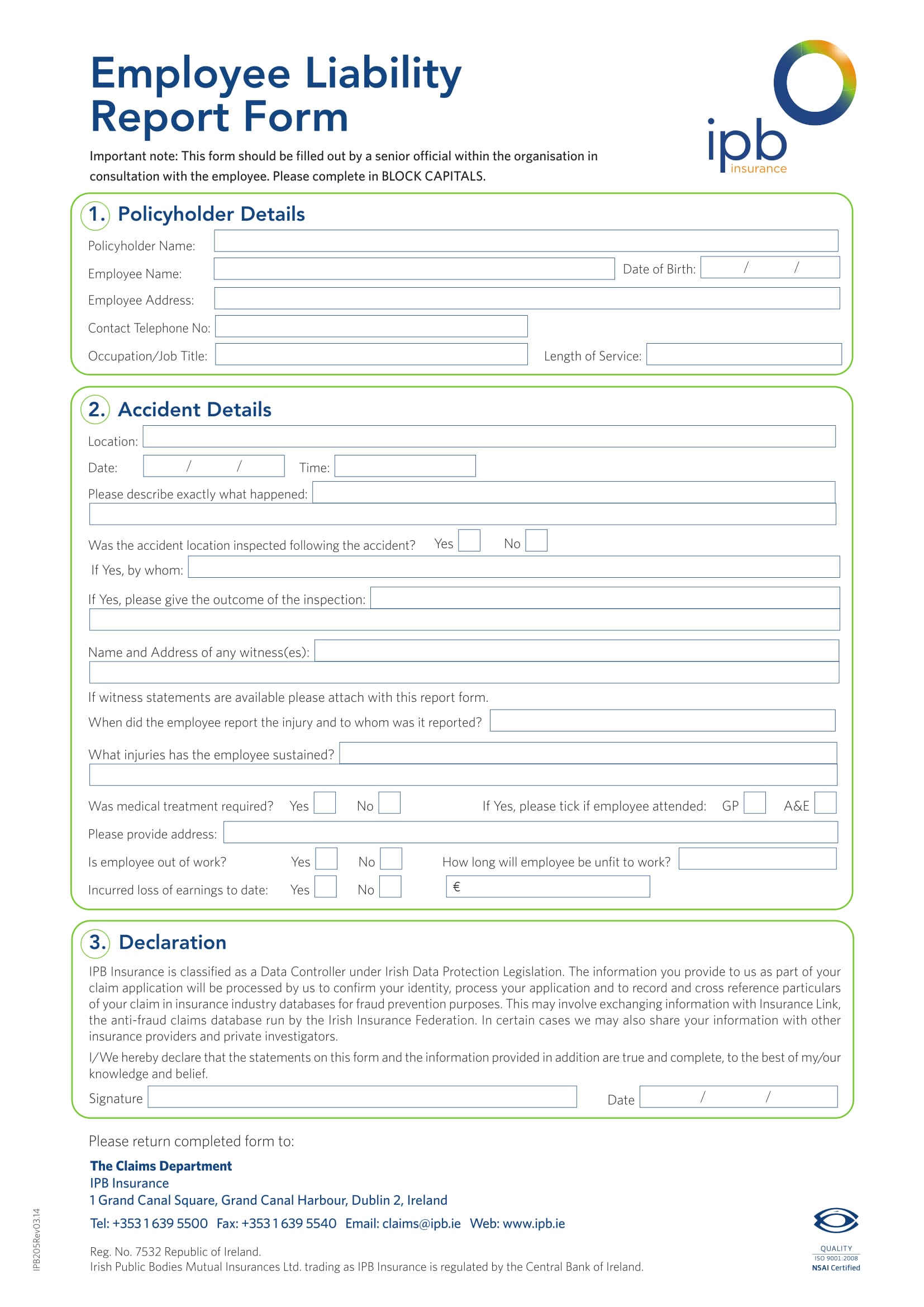 employee liability report form 1