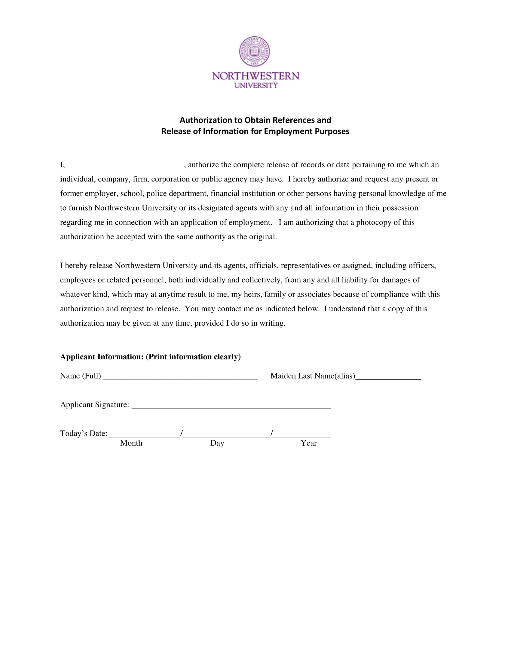 faculty reference authorization information release form 1
