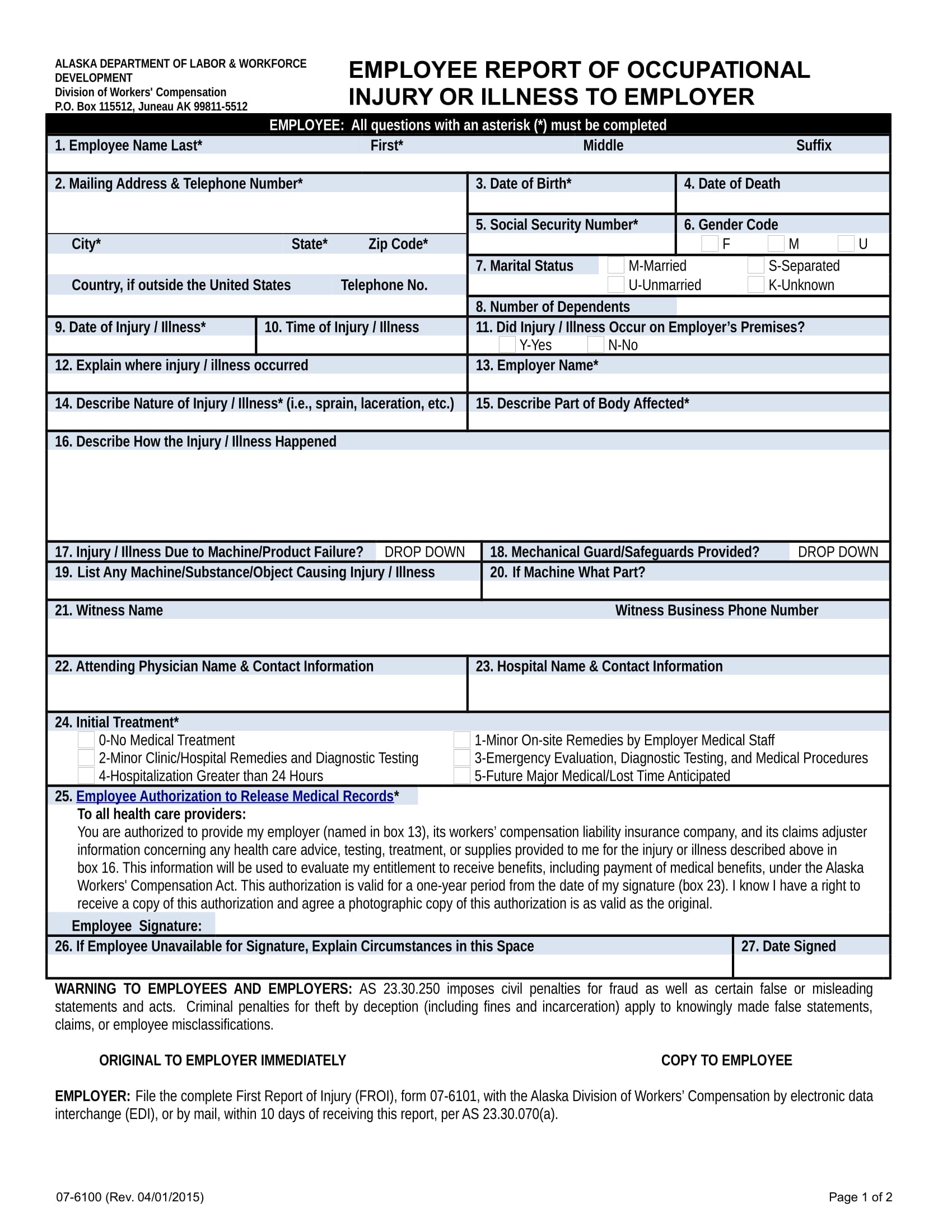 form for employee report of injury 11