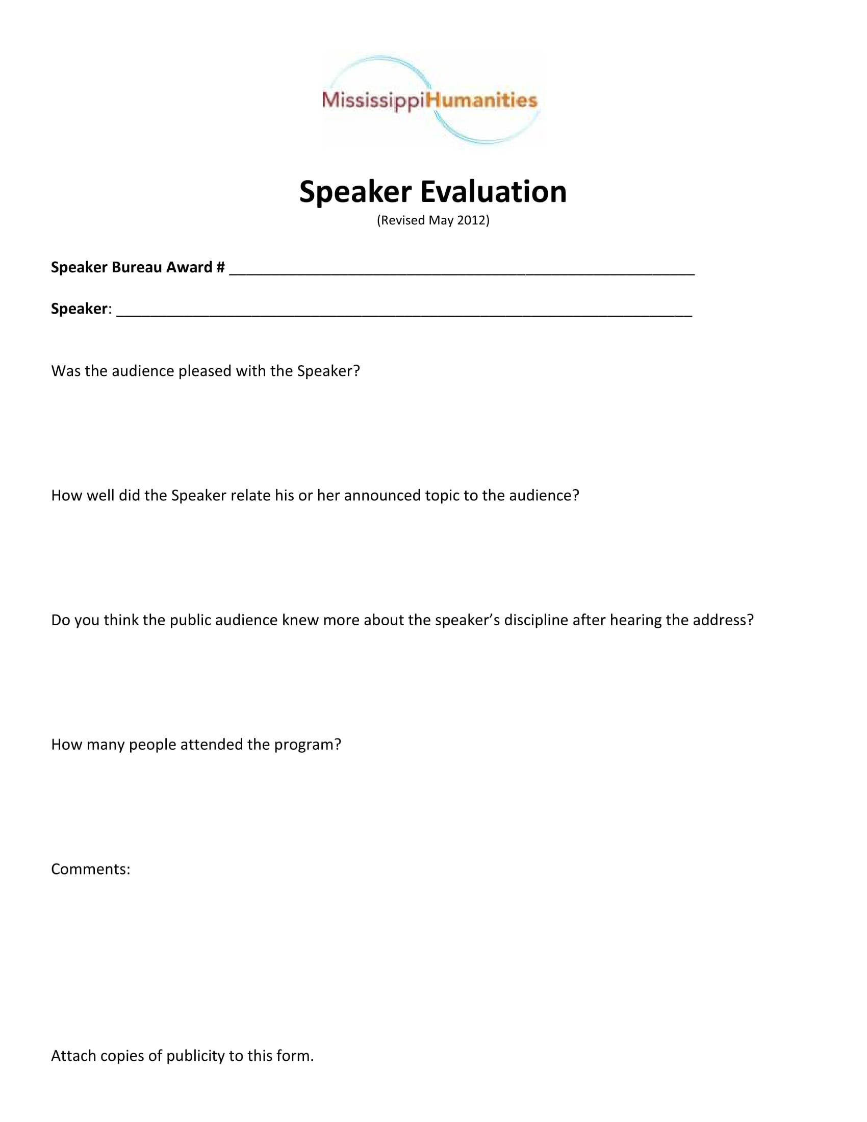 general speaker evaluation form 1