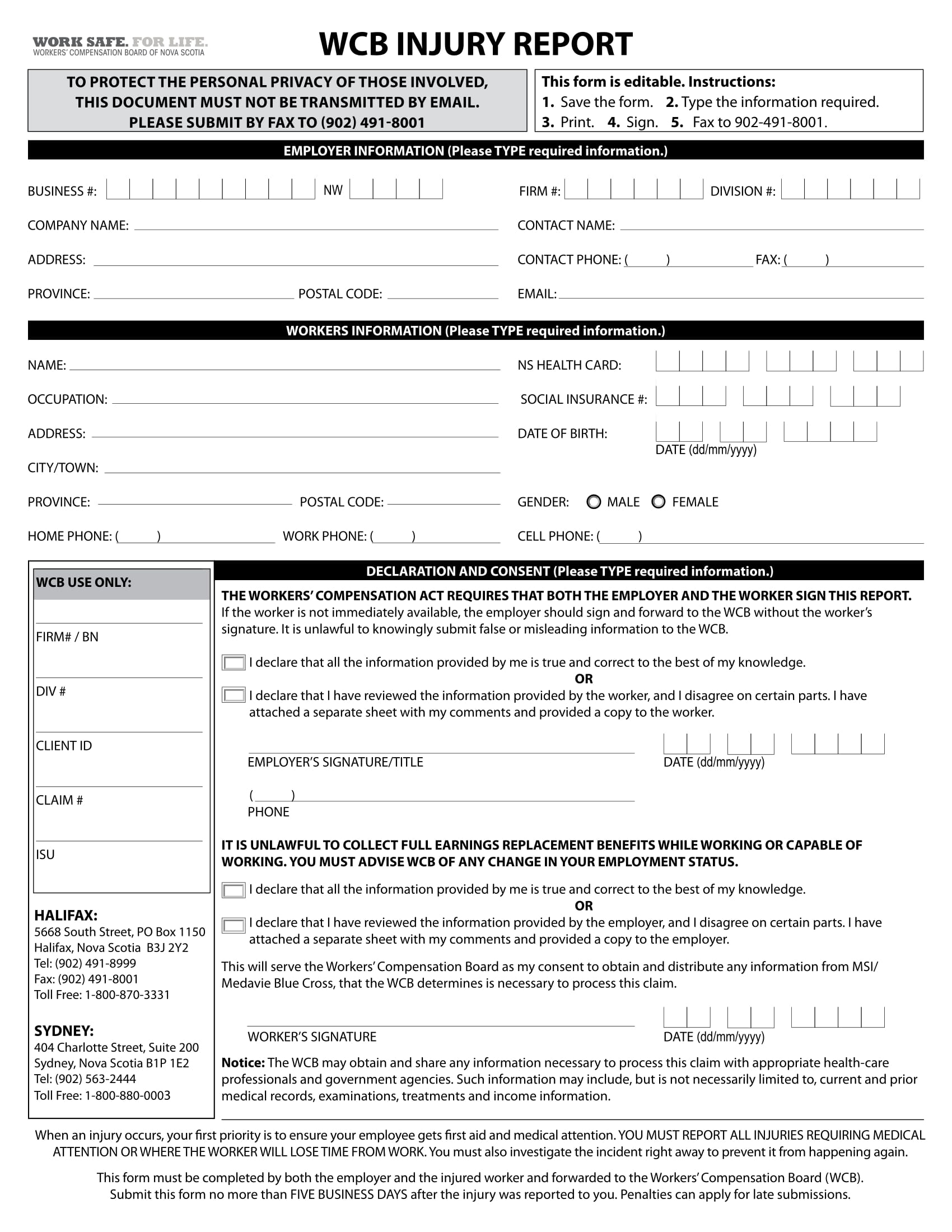 injury report form sample 1