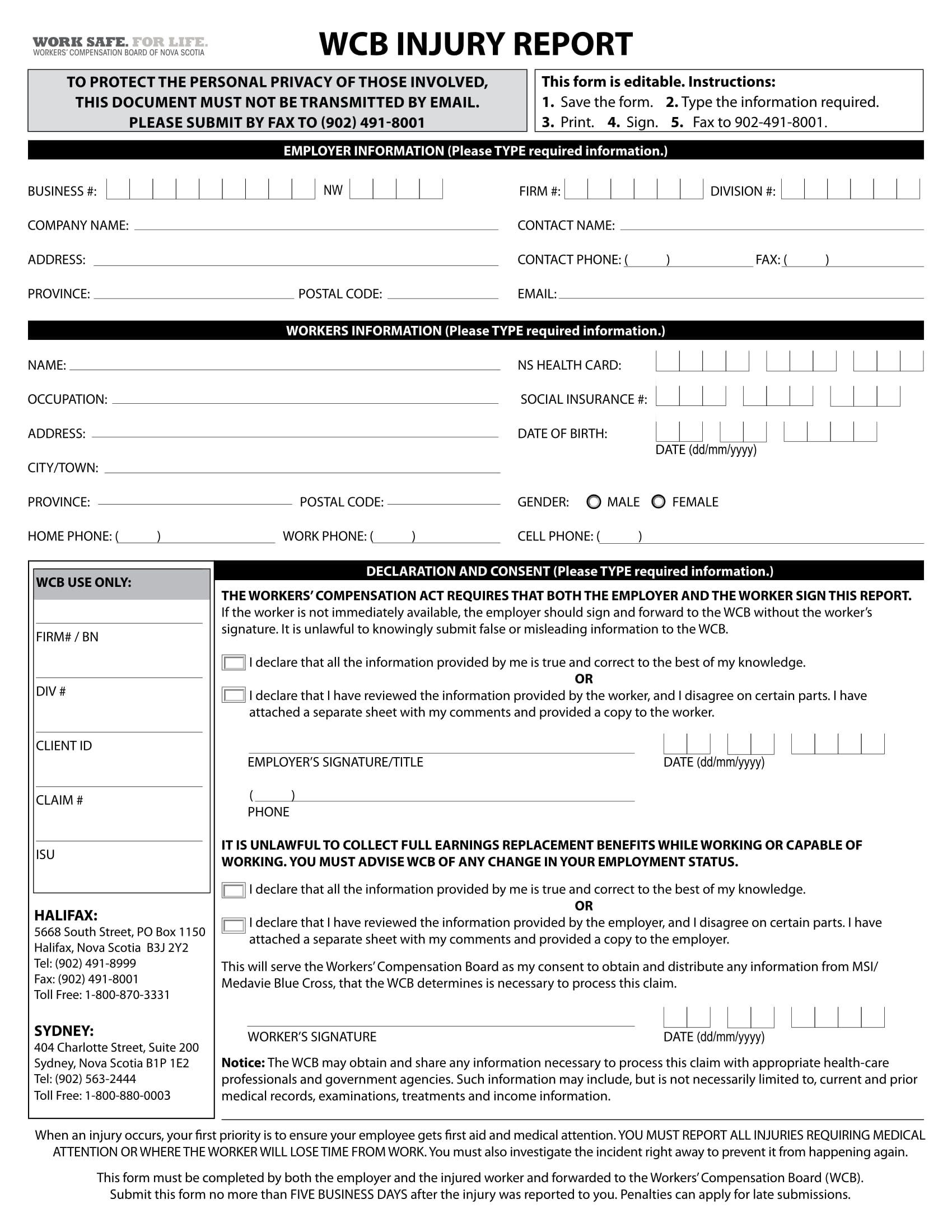 Free Injury Report Forms In Ms Word Pdf Excel