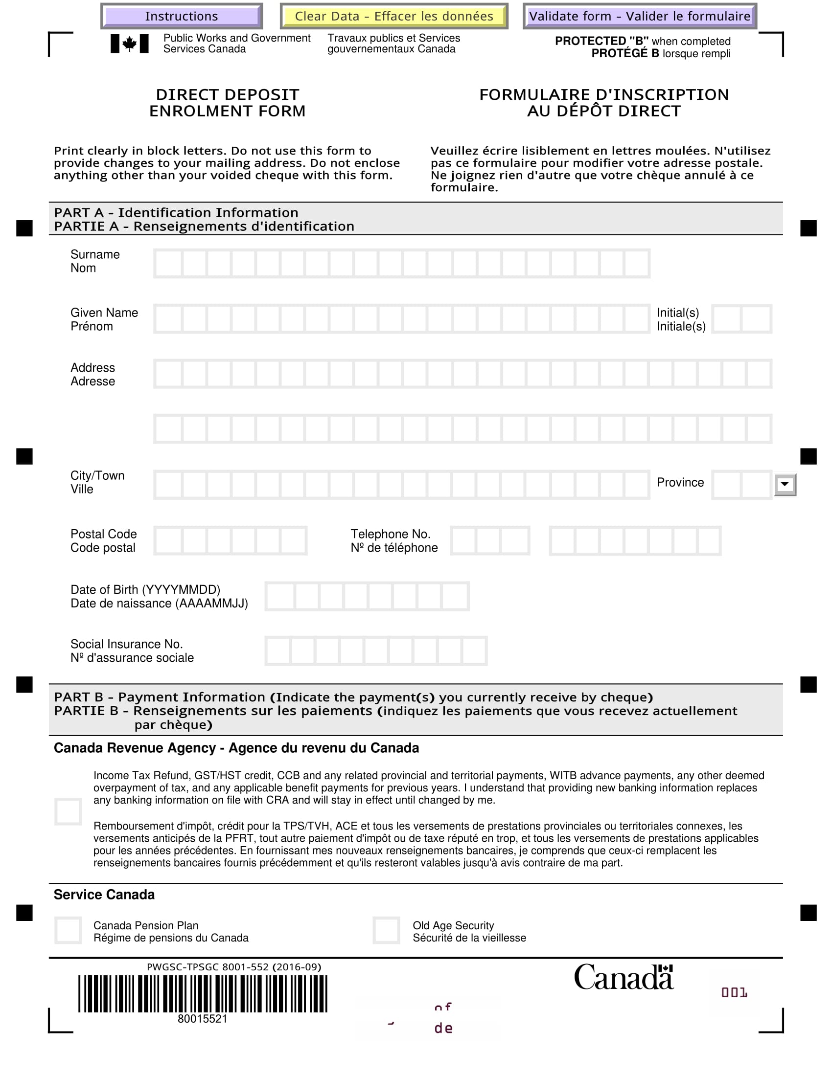 interactive direct deposit enrollment form 1