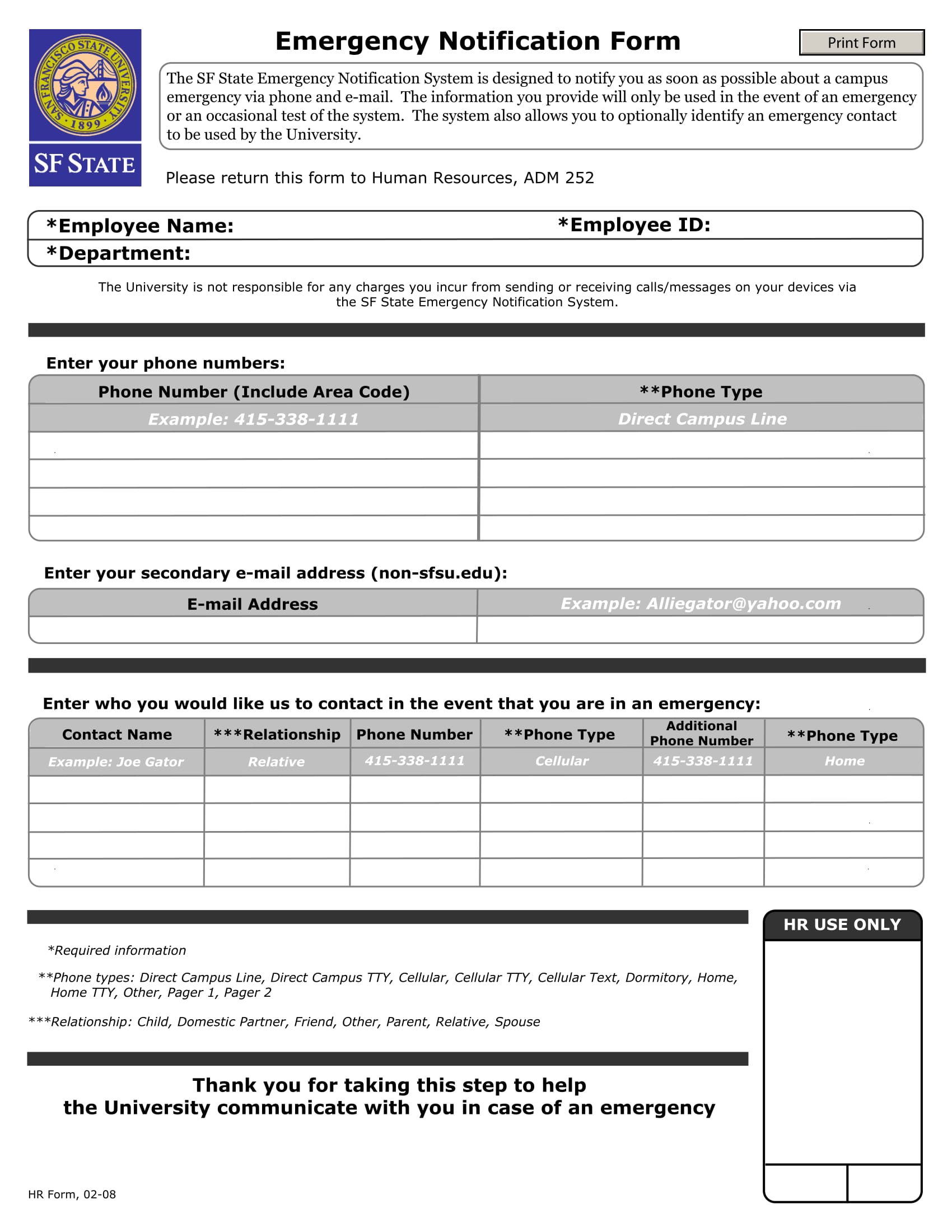 interactive employee emergency notification form 1