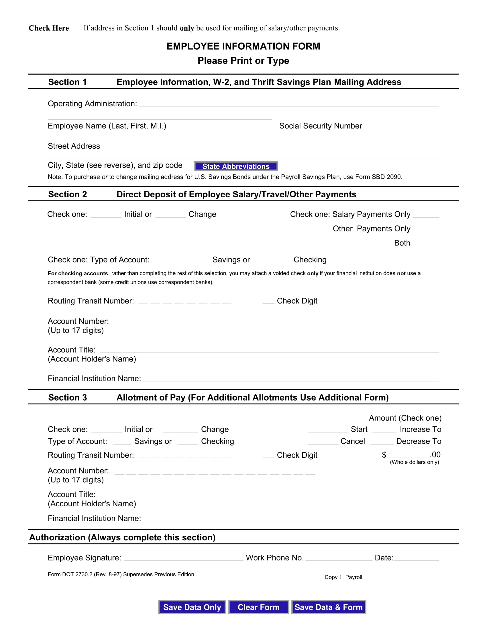 Employee Information Form Template Free 4216