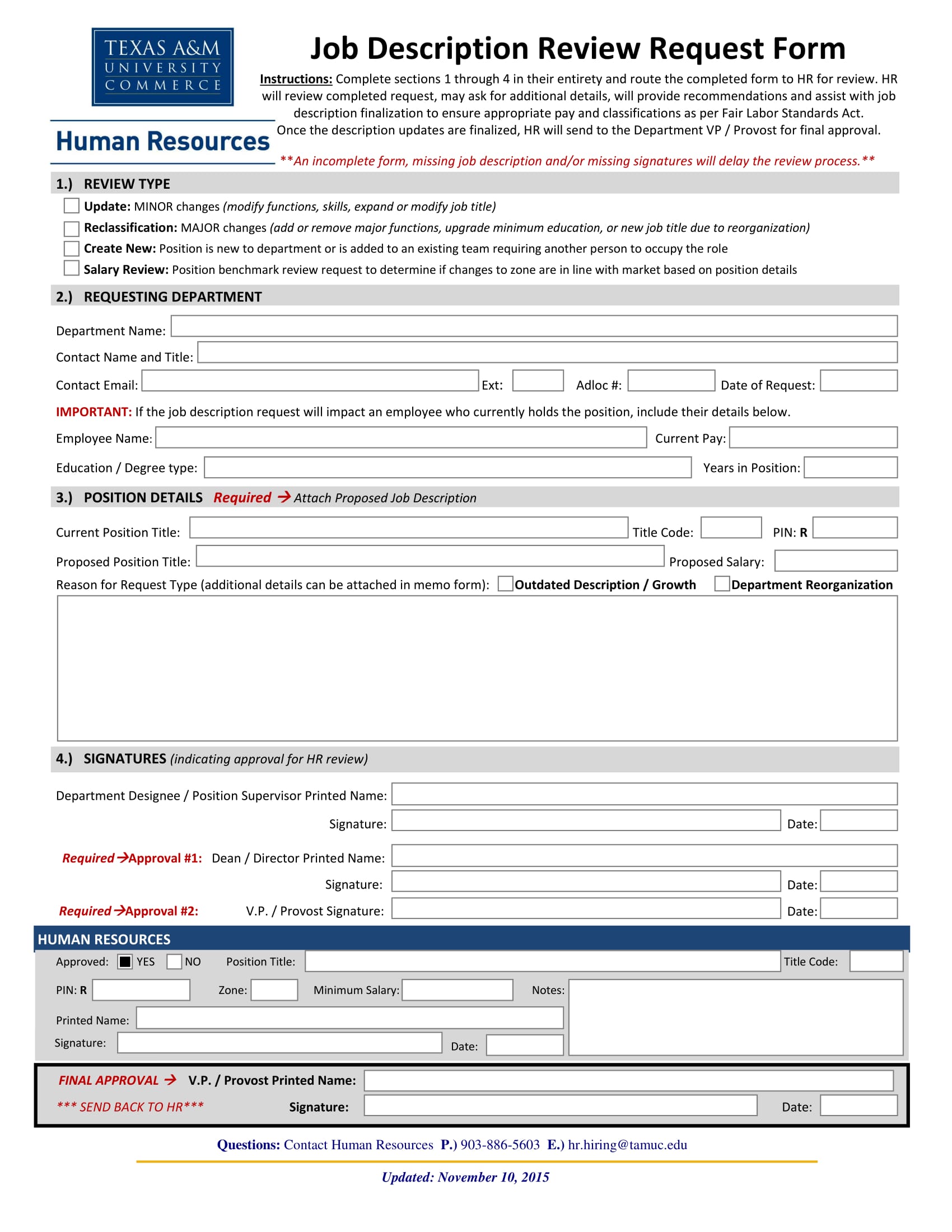 job description review request form 1