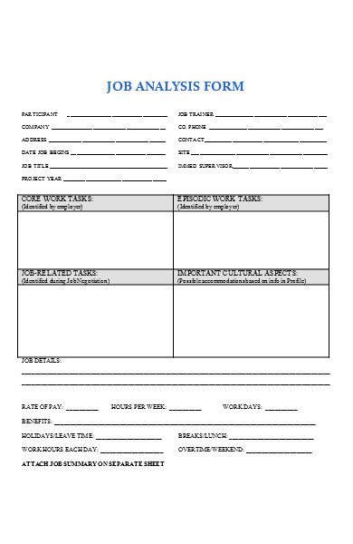 job task analysis form
