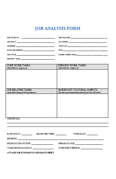 Free 15 Job Analysis Forms In Pdf Ms Word 6882