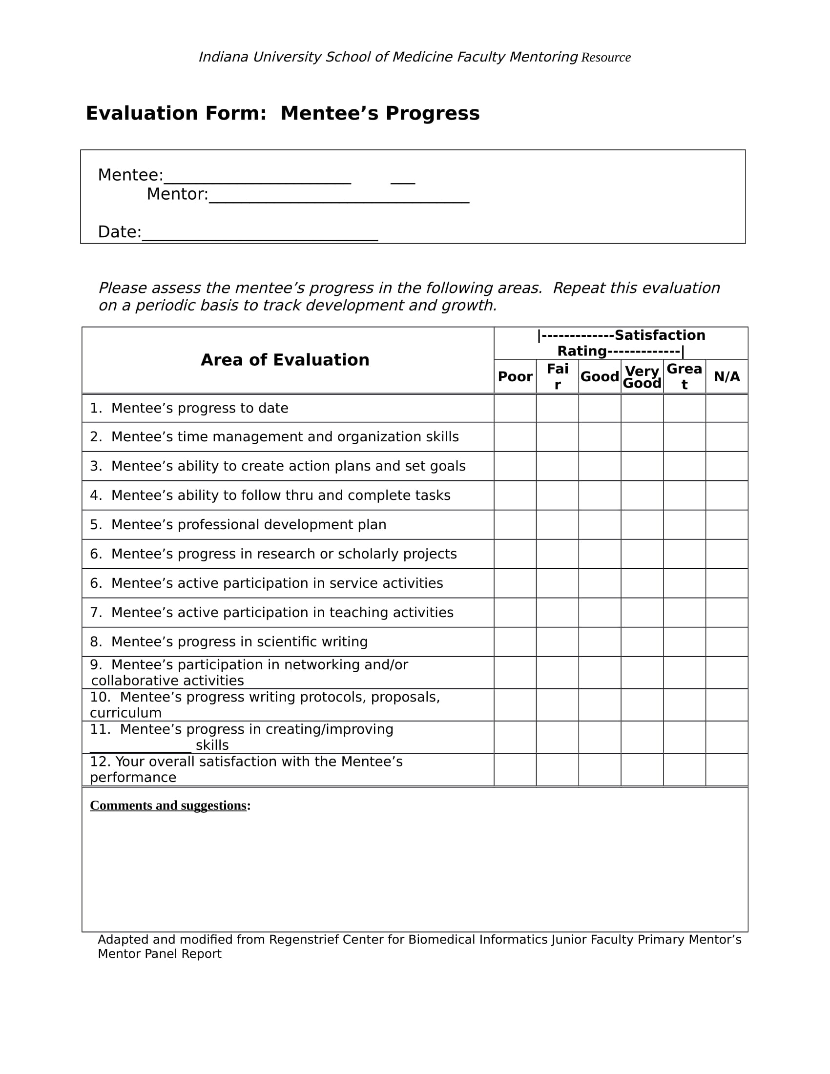 FREE 19+ Mentee Evaluation Form Samples, PDF, MS Word, Google Docs