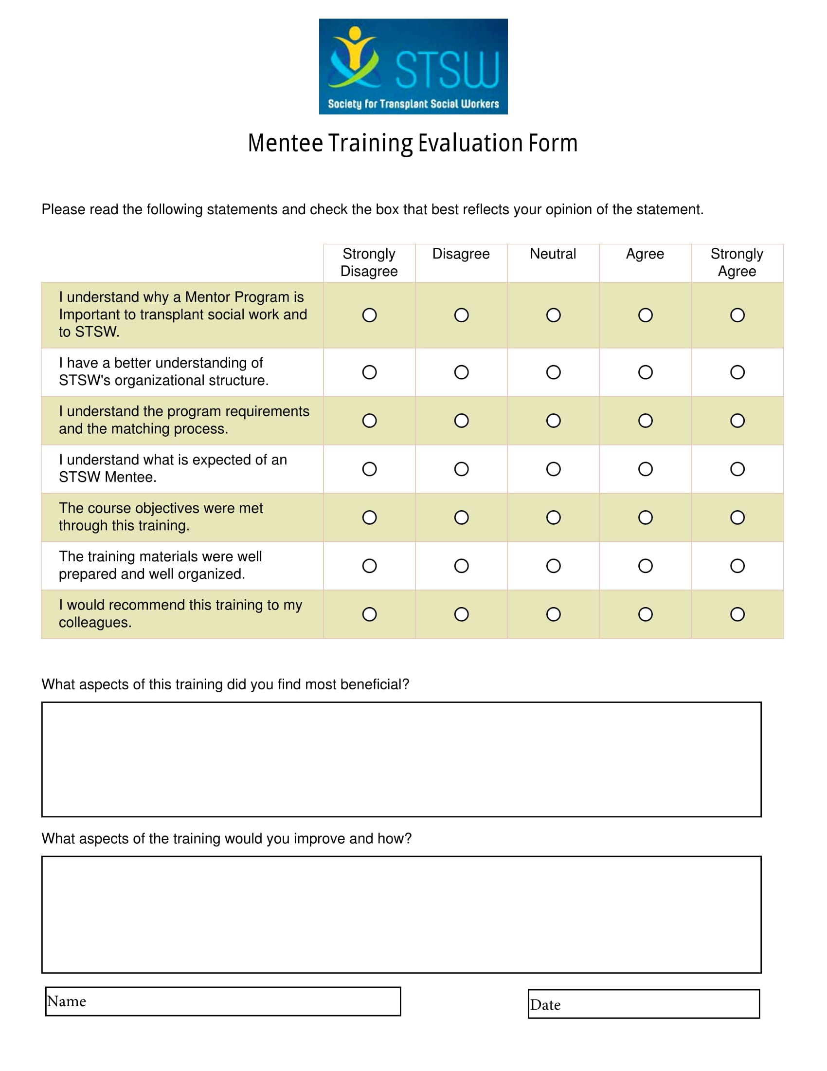 mentee training evaluation form 1