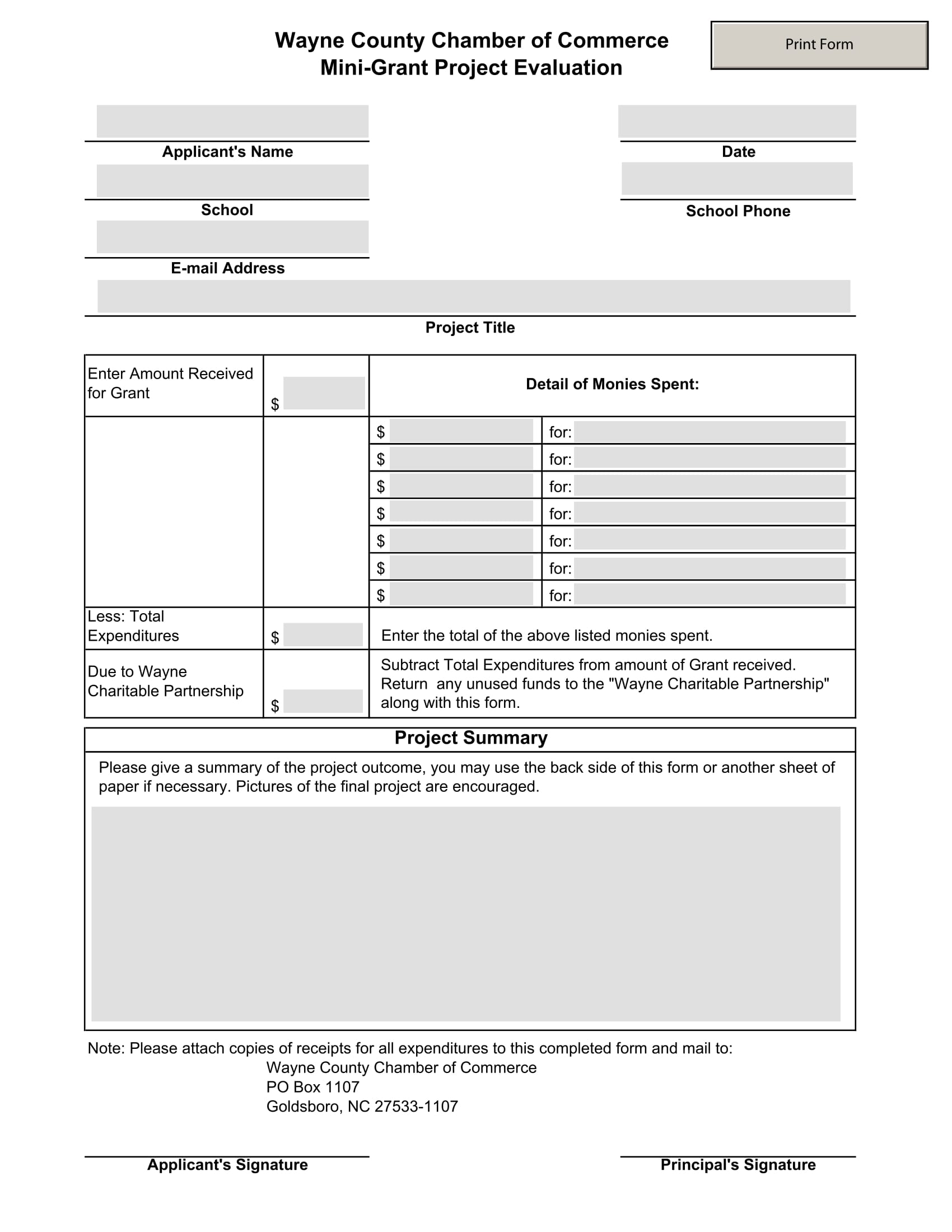 mini grant project evaluation form 1