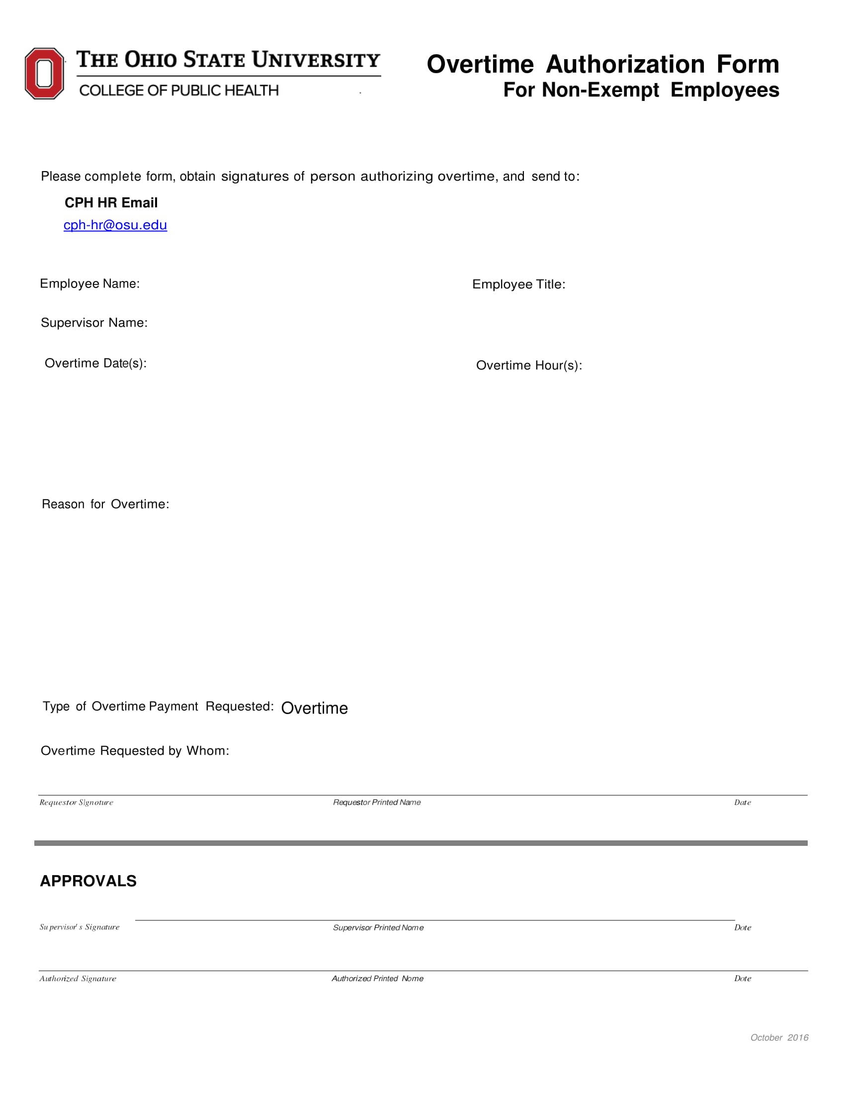 non exempt employees overtime authorization form 1