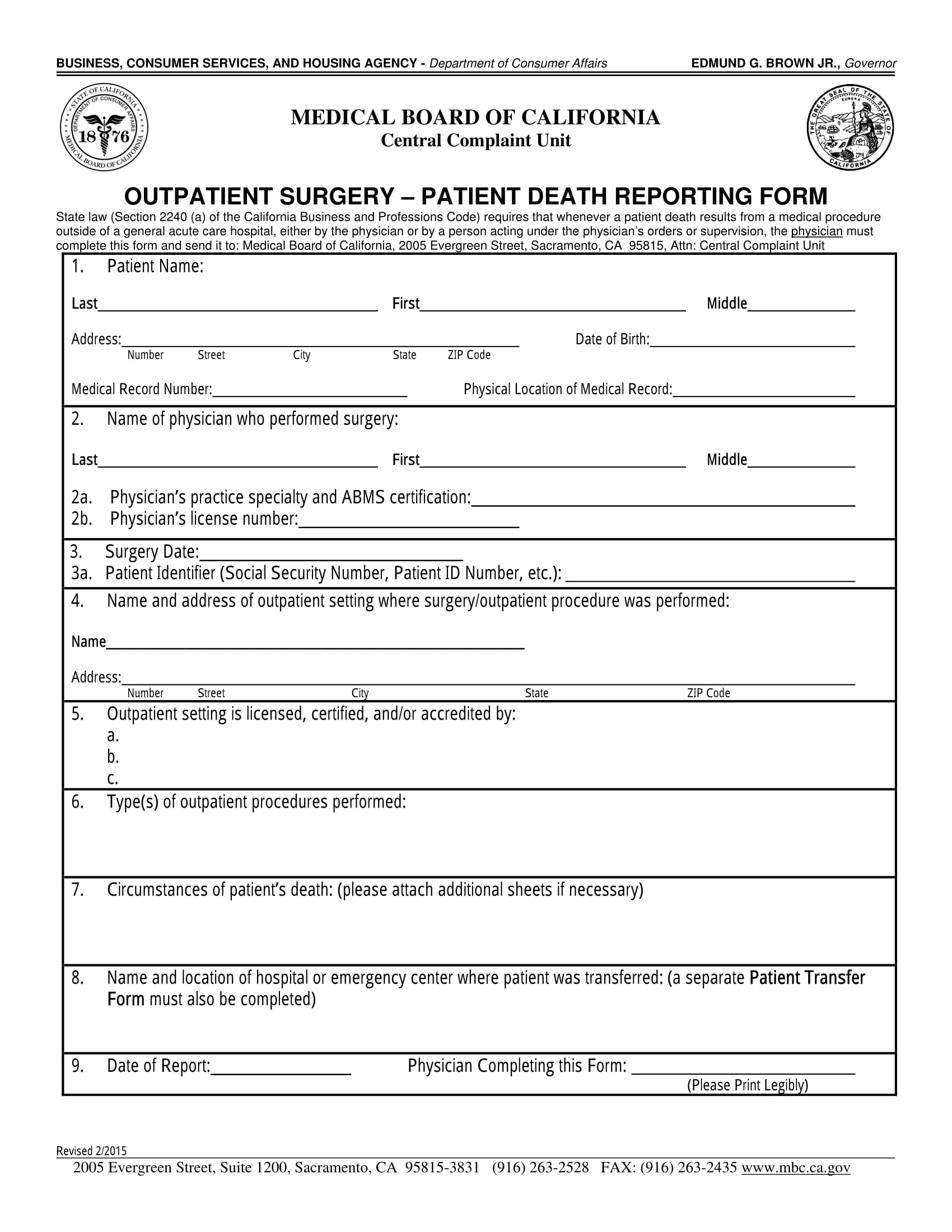 patient death reporting form 1