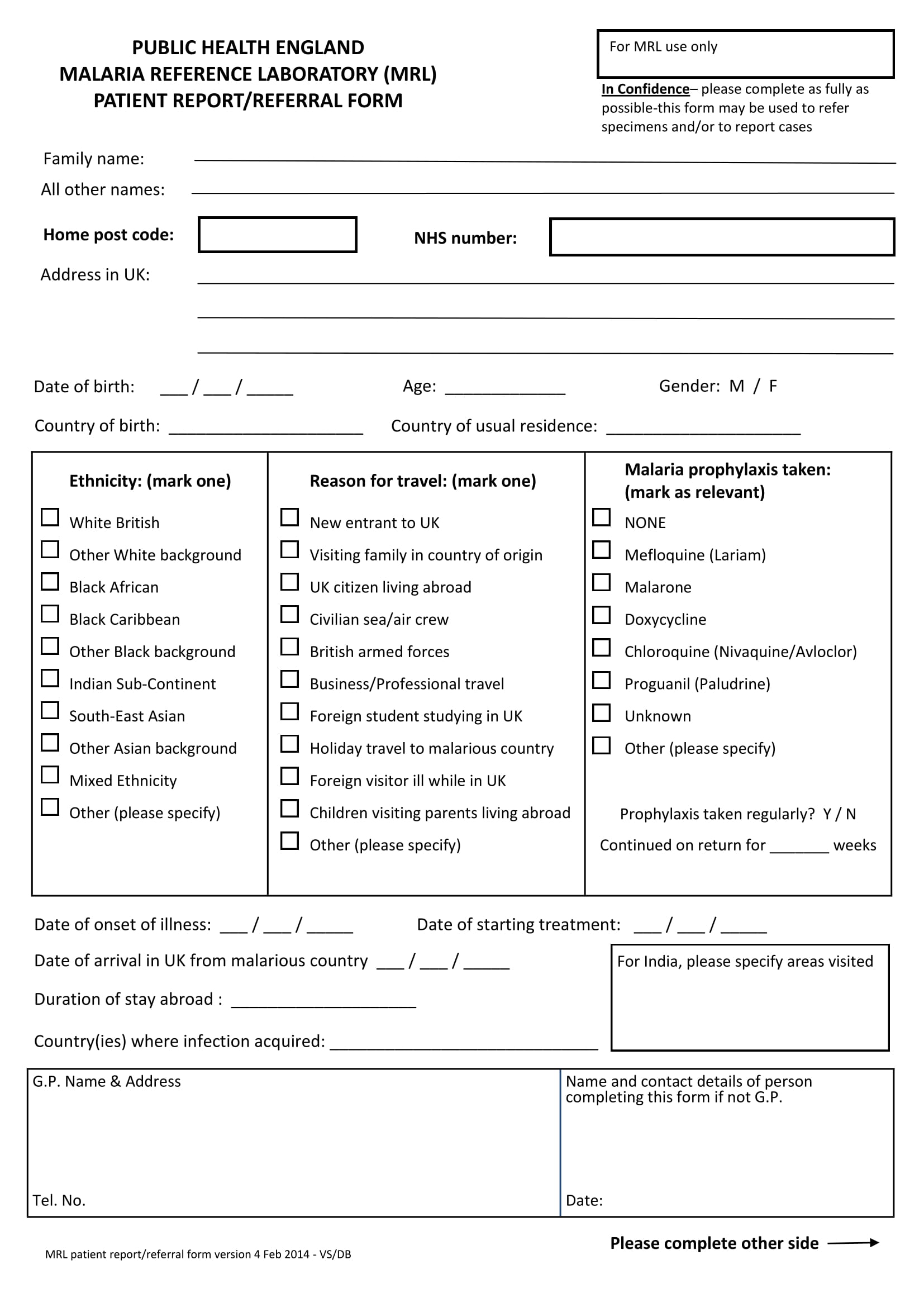 patient report or referral form 1
