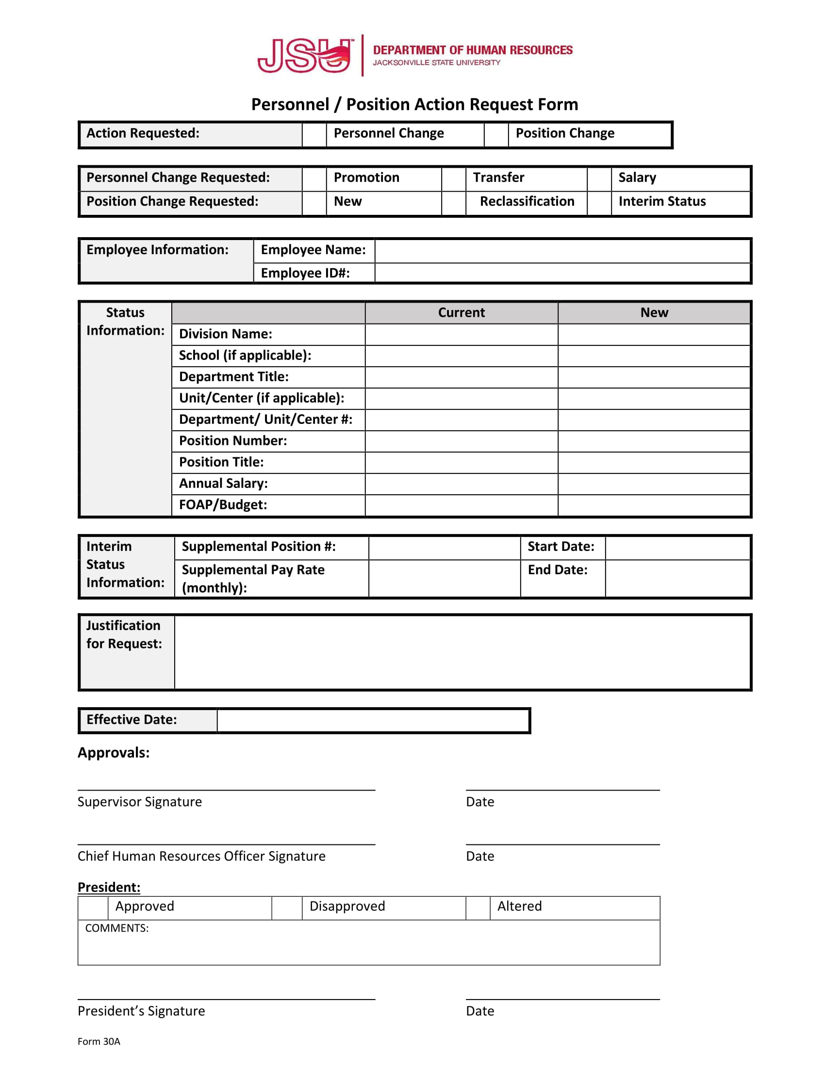 position action request form 1