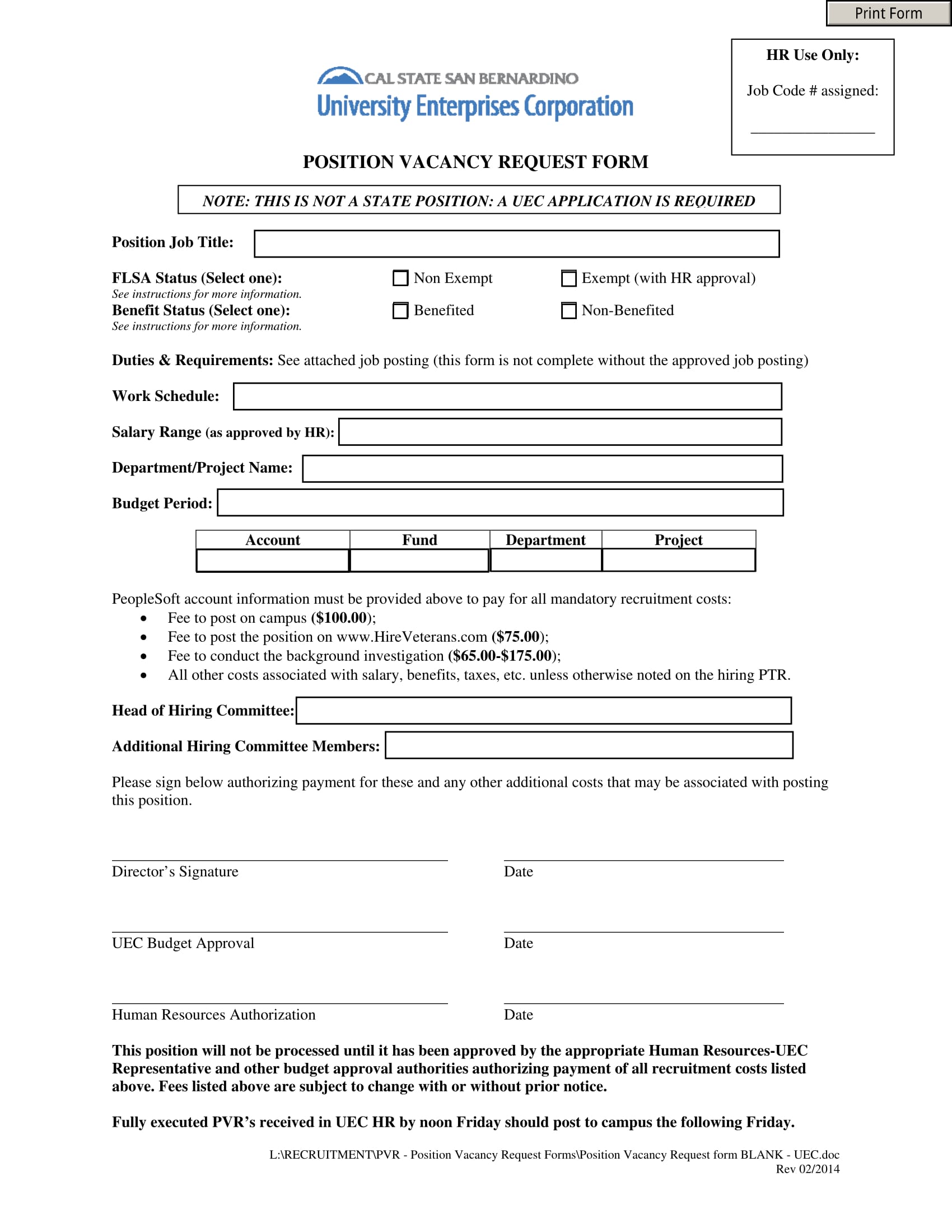 Position Request Form Template from images.sampleforms.com