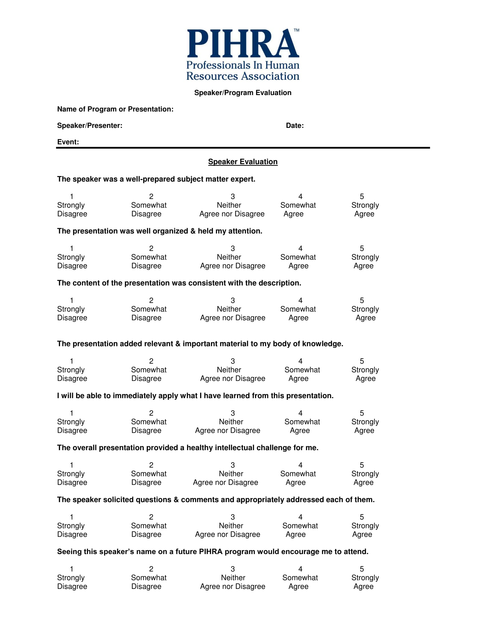 program speaker evaluation form 11