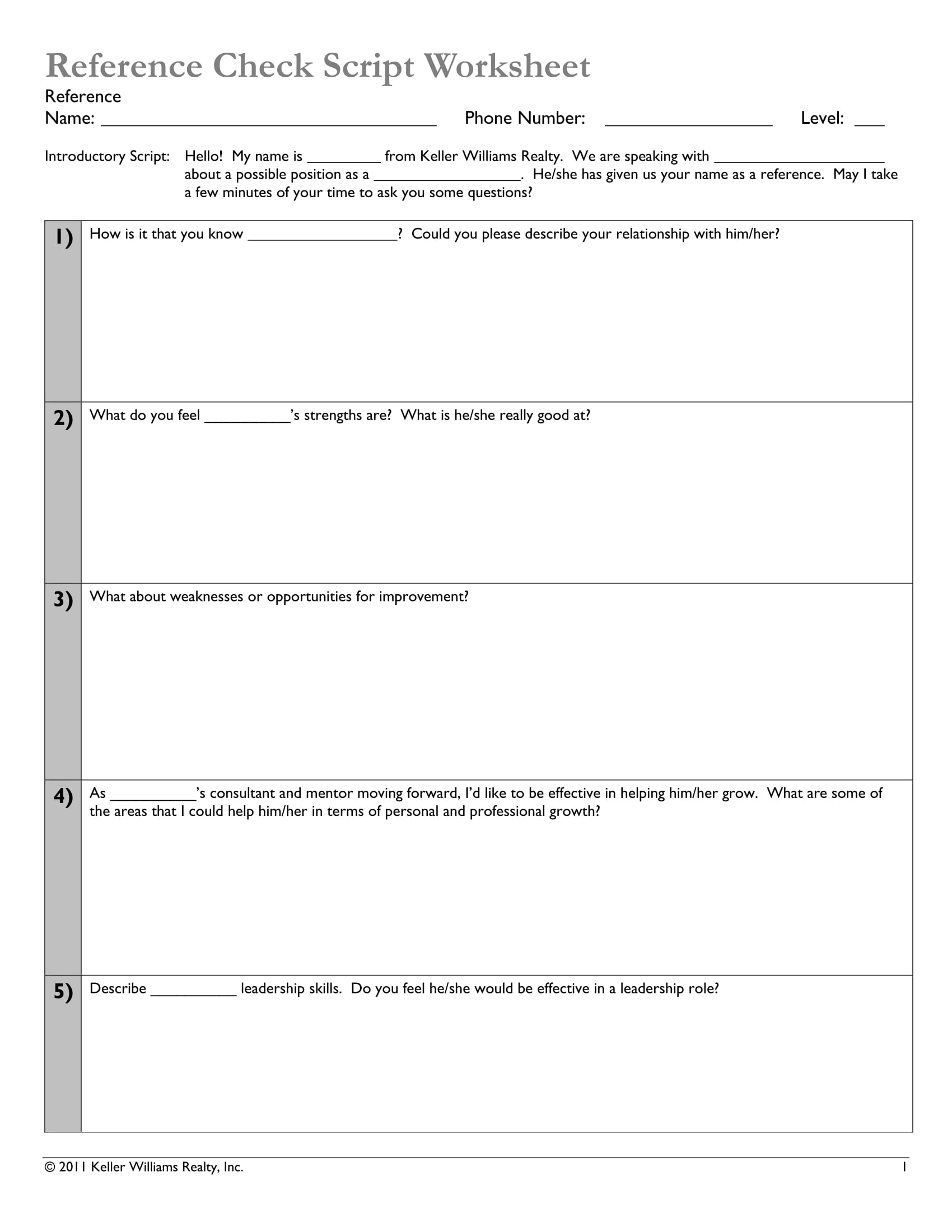 reference check script worksheet form 1