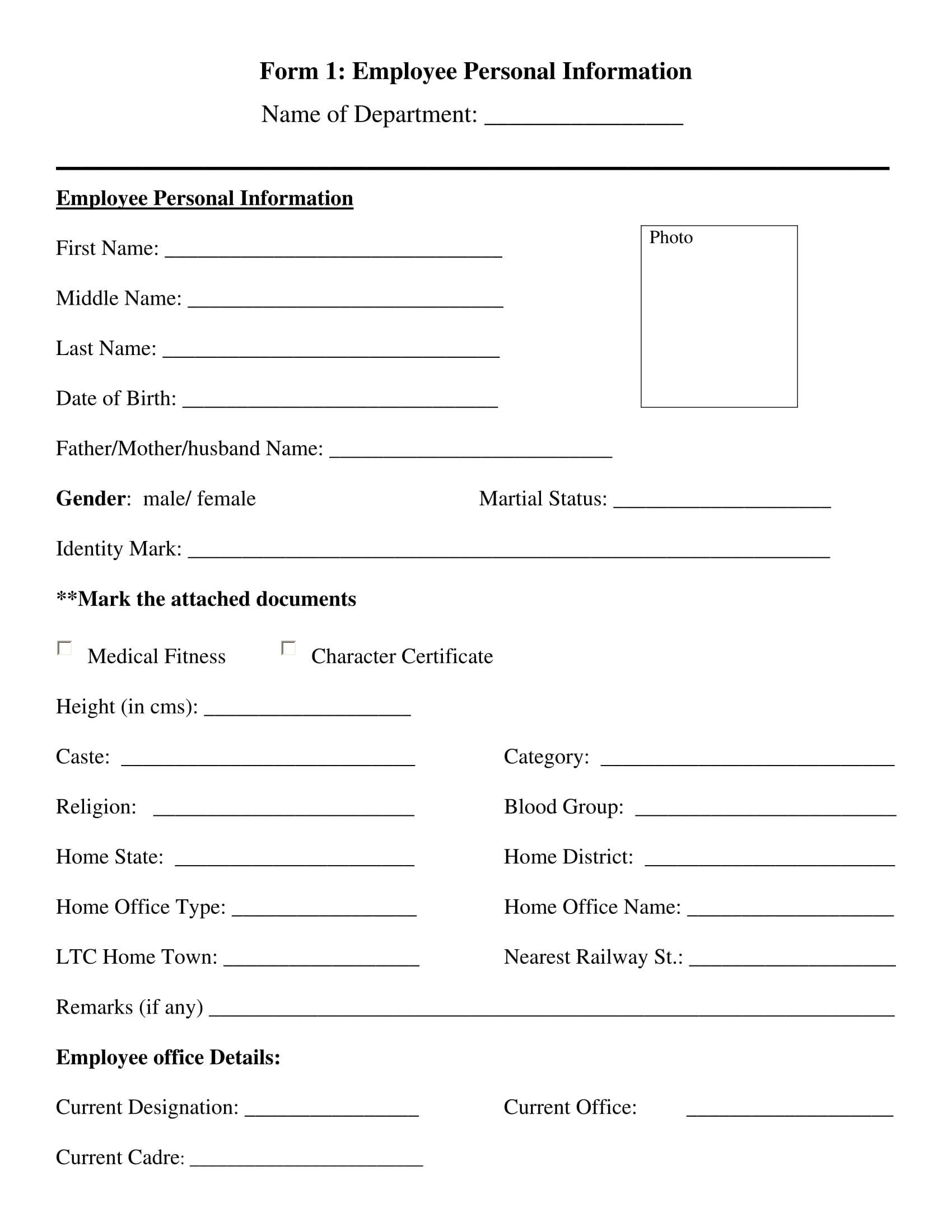 FREE 13+ Employee Information Forms in MS Word PDF