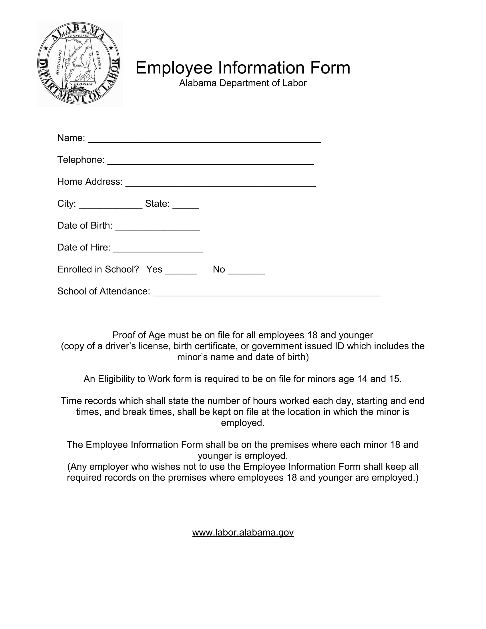 FREE 13 Employee Information Forms In MS Word PDF