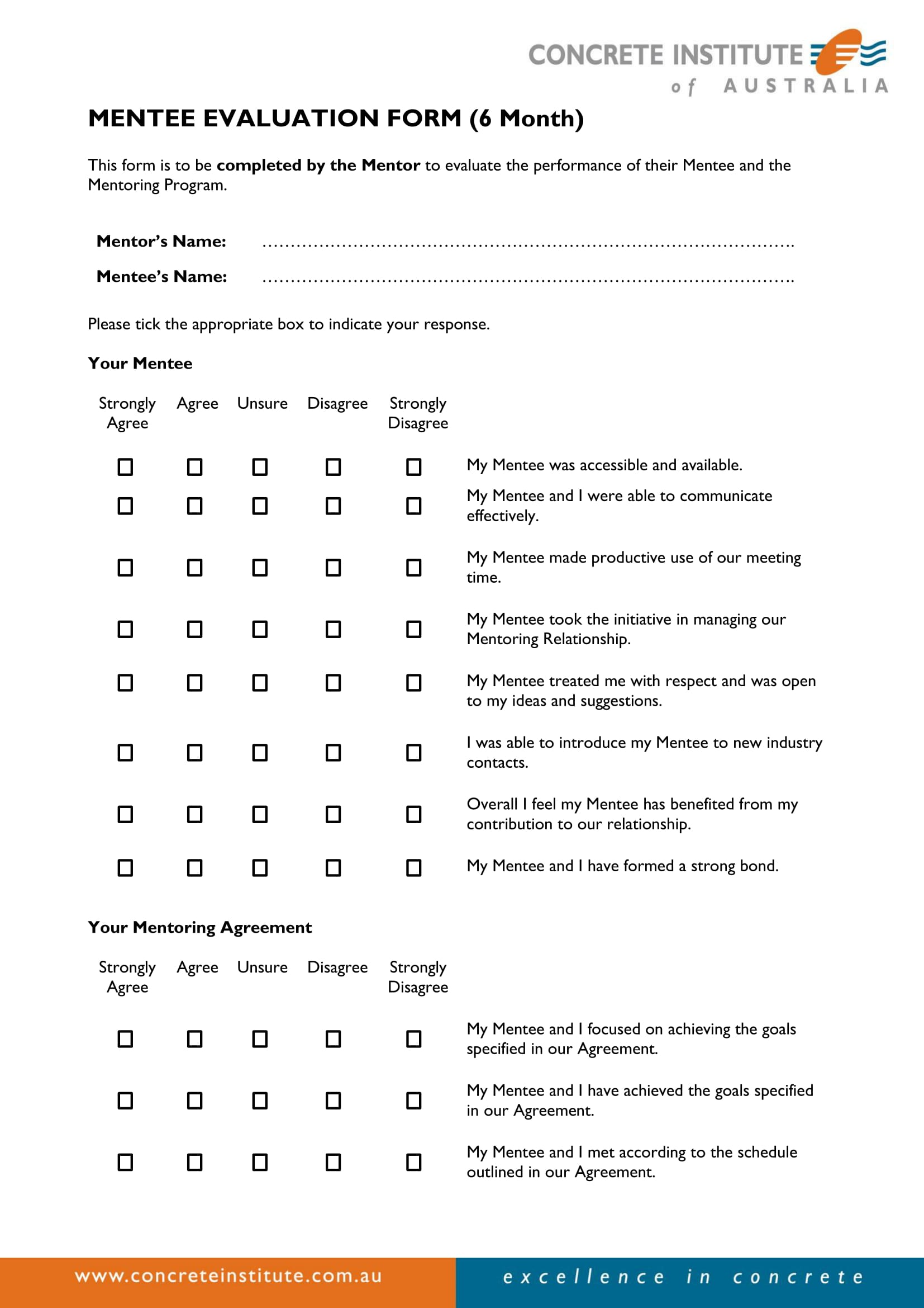 FREE 19+ Mentee Evaluation Form Samples, PDF, MS Word, Google Docs