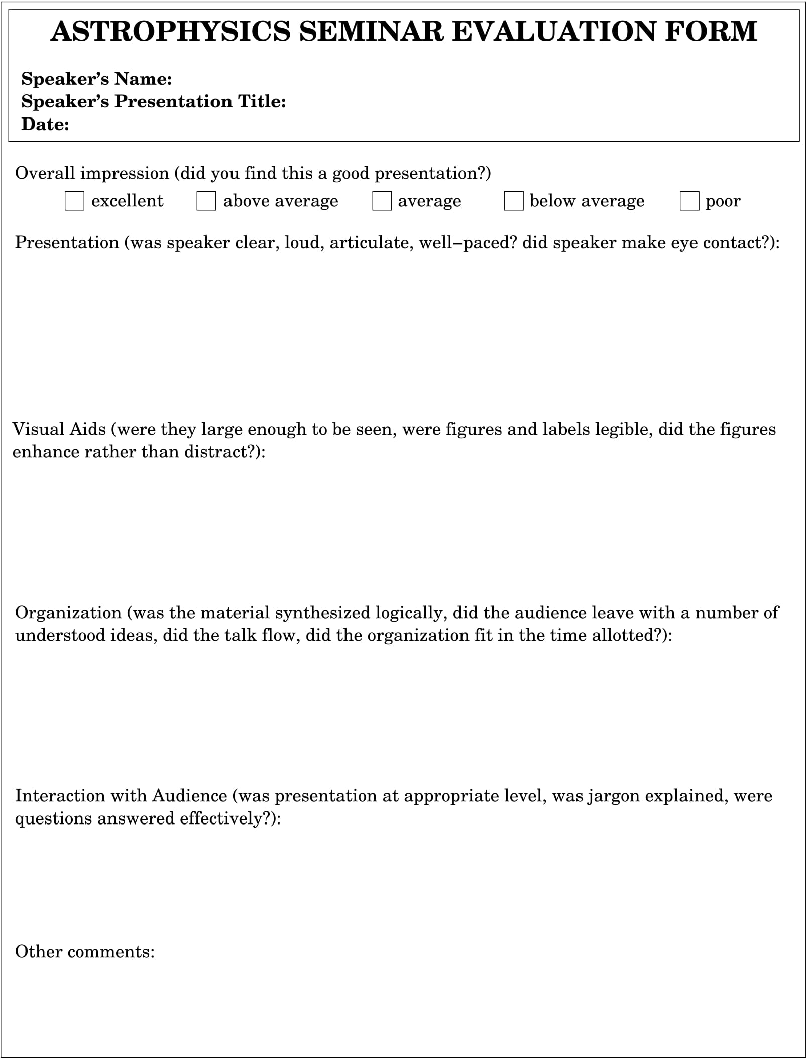 seminar speaker evaluation form 1