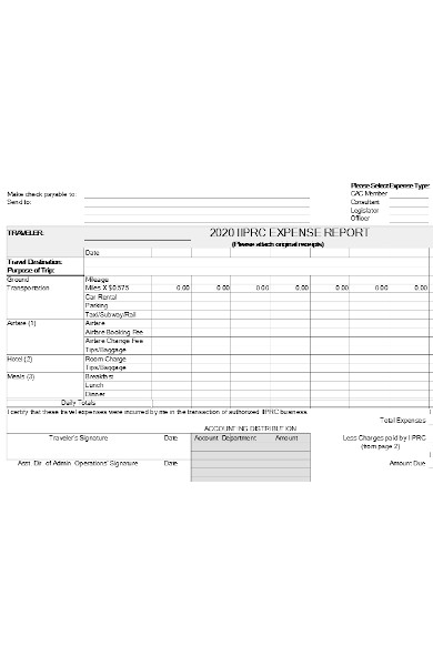 simple expense report form