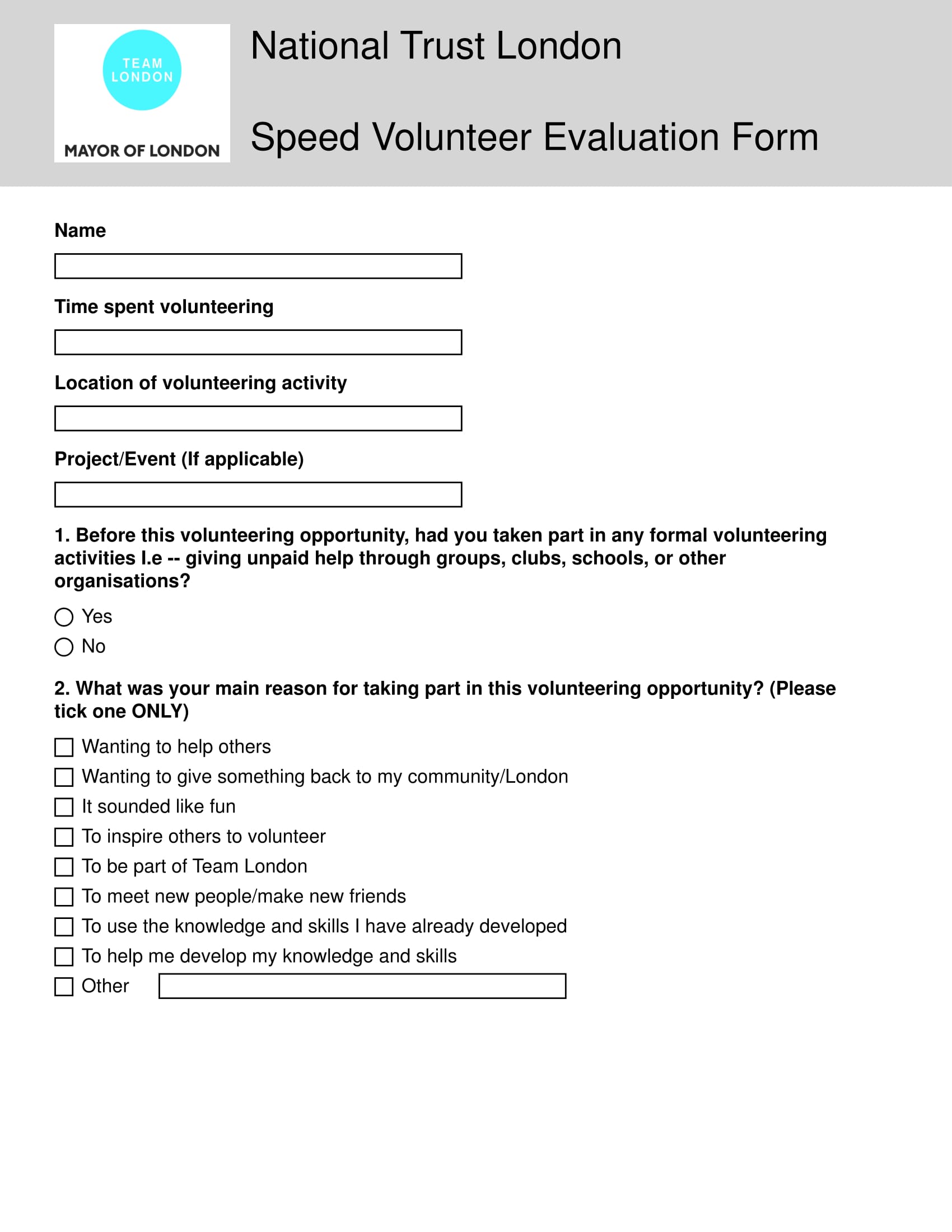 speed volunteer evaluation form 1