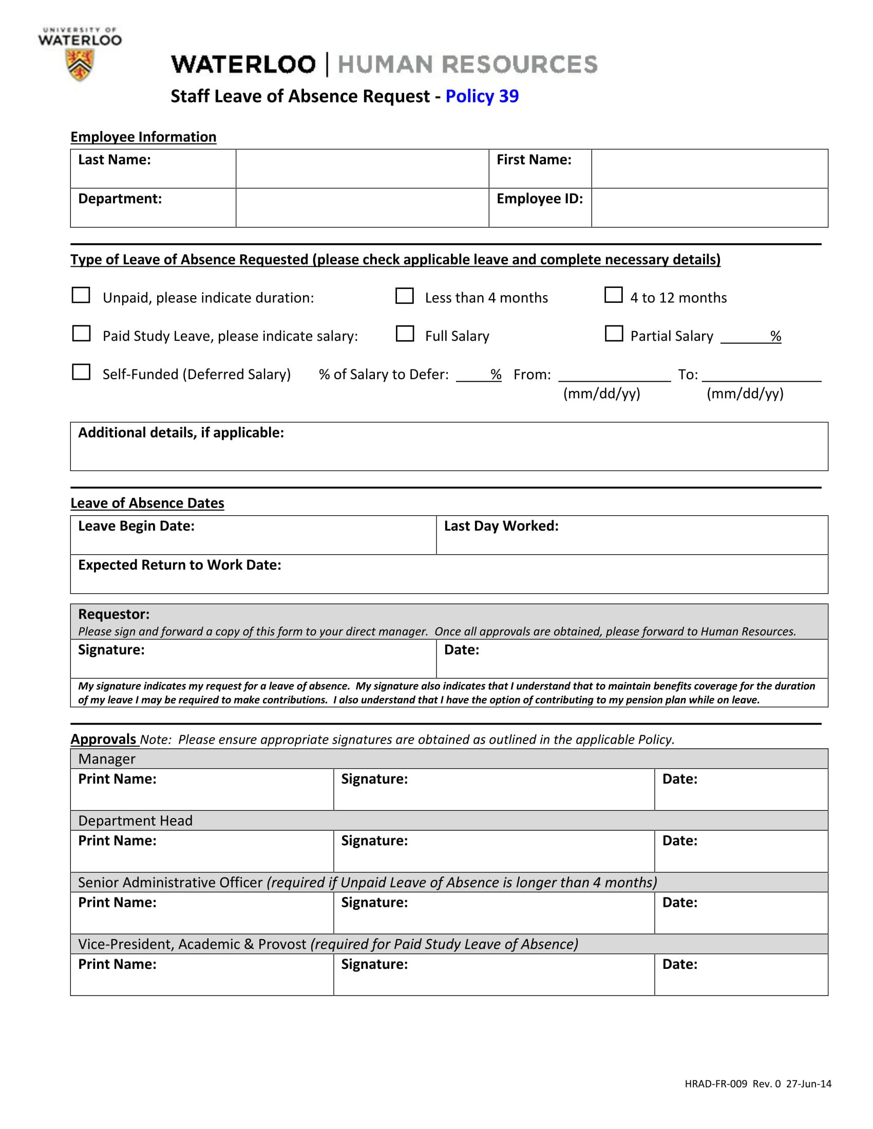 staff absence leave request form 1